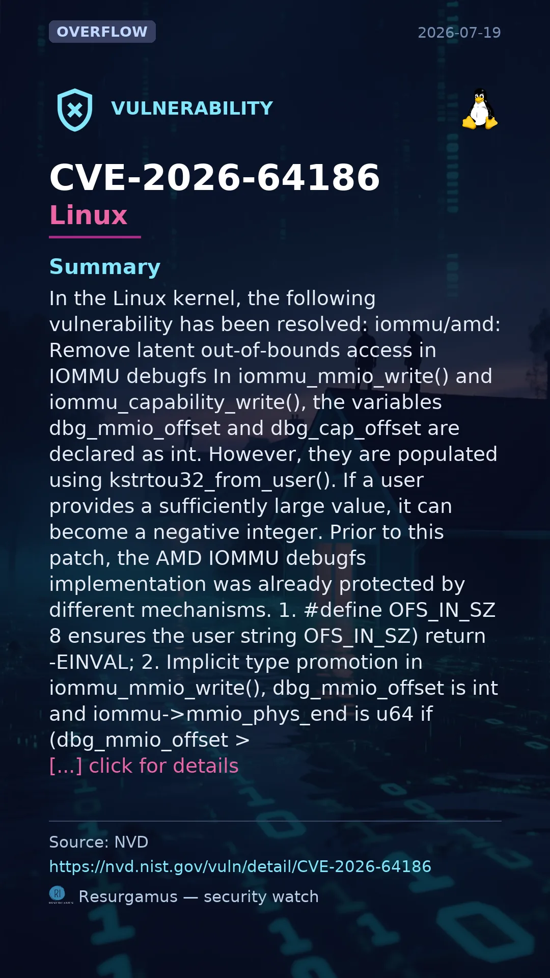 CVE-2026-64186 Linux Vulnerability