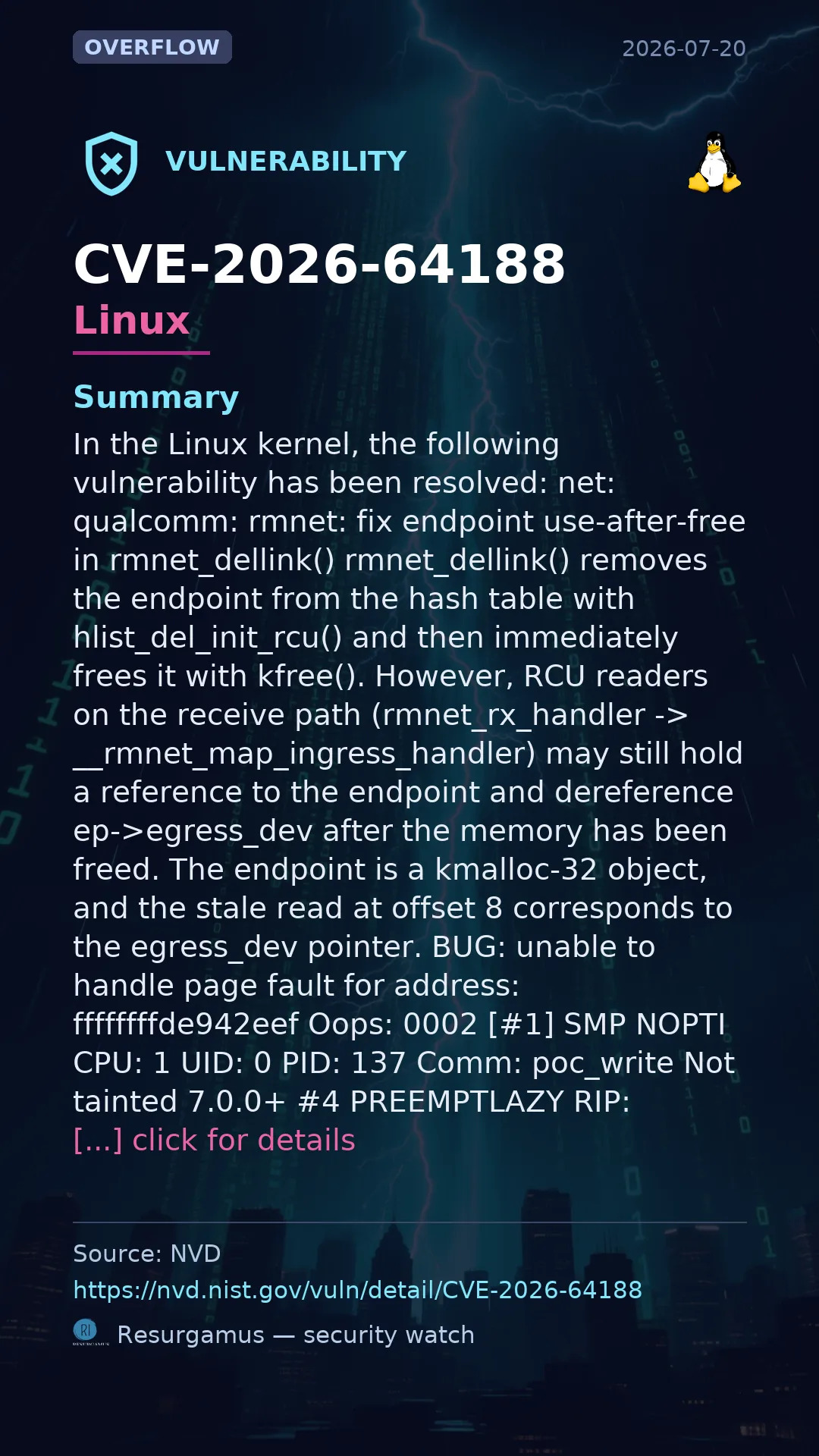 CVE-2026-64188 Linux Vulnerability