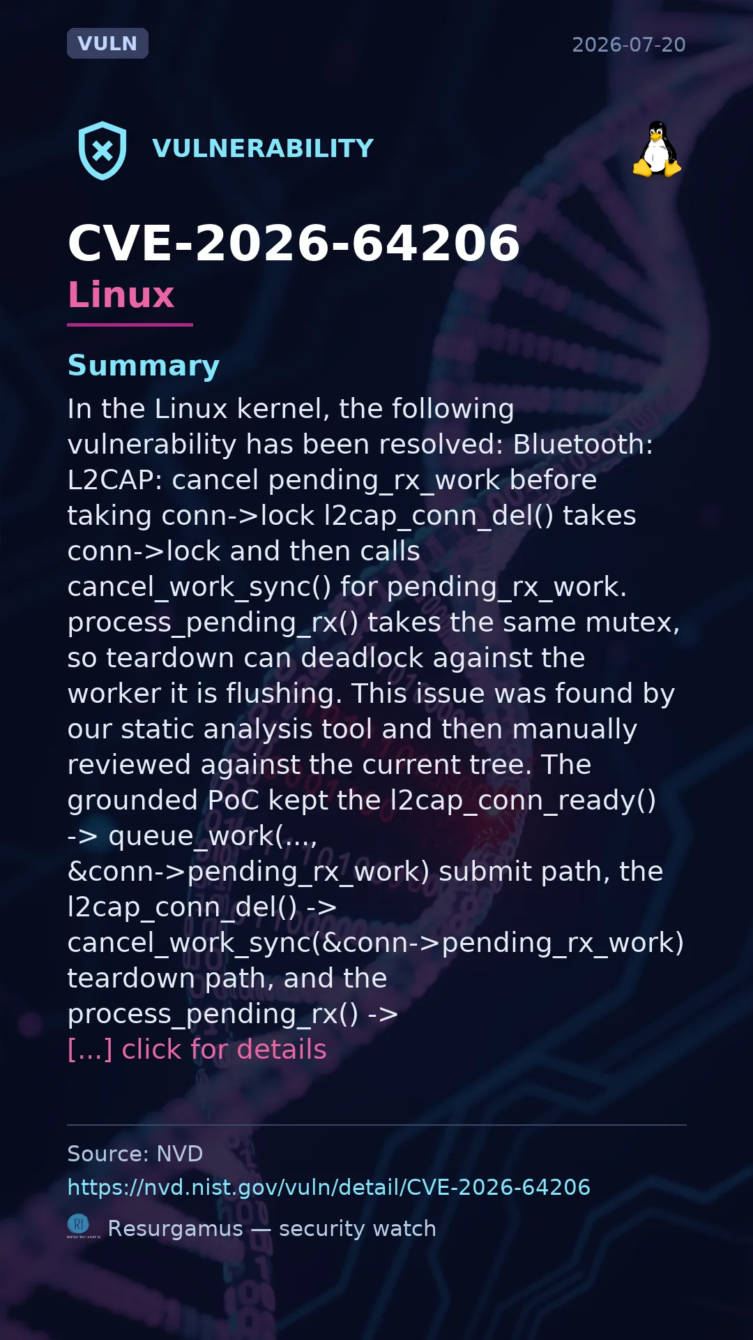 CVE-2026-64206 Linux Vulnerability