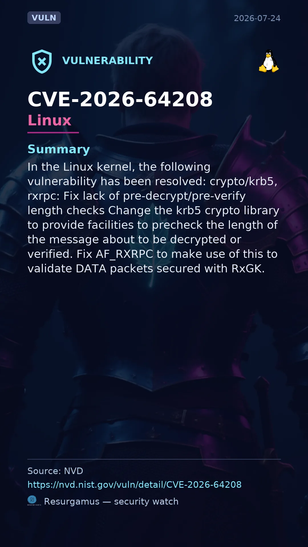 CVE-2026-64208 - Linux vulnerability