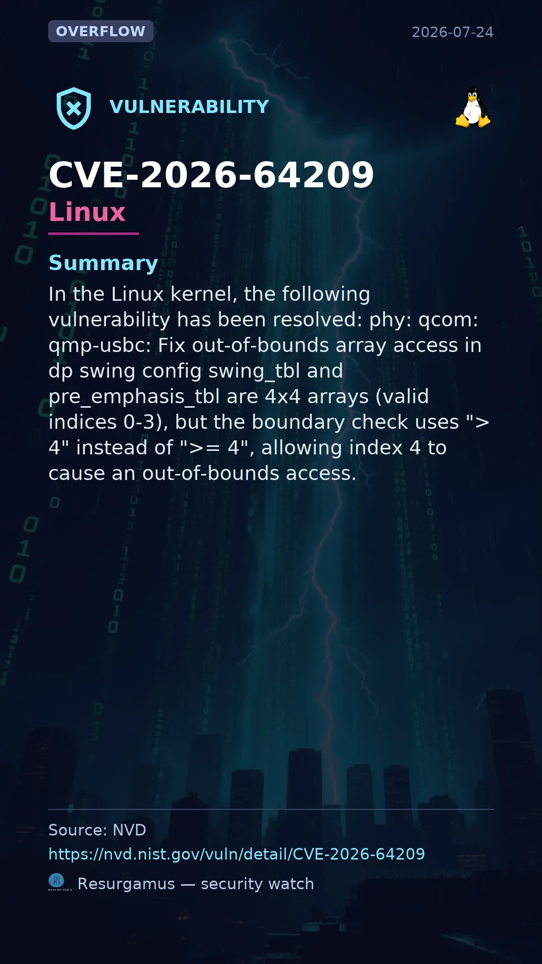 CVE-2026-64209 - Linux vulnerability