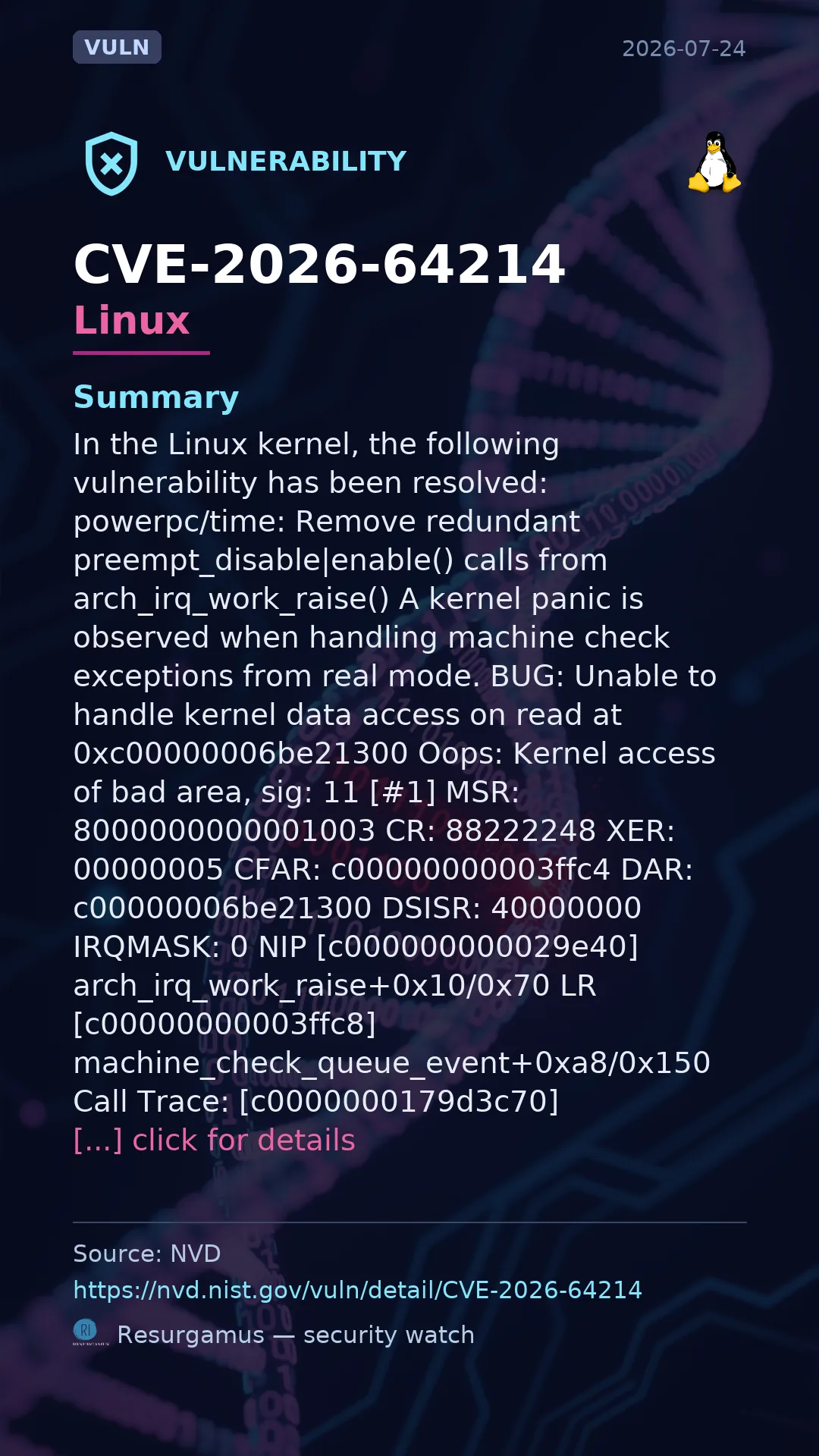 CVE-2026-64214 - Linux vulnerability