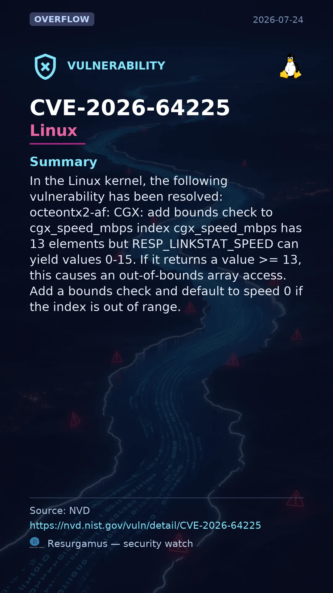 CVE-2026-64225 - Linux vulnerability