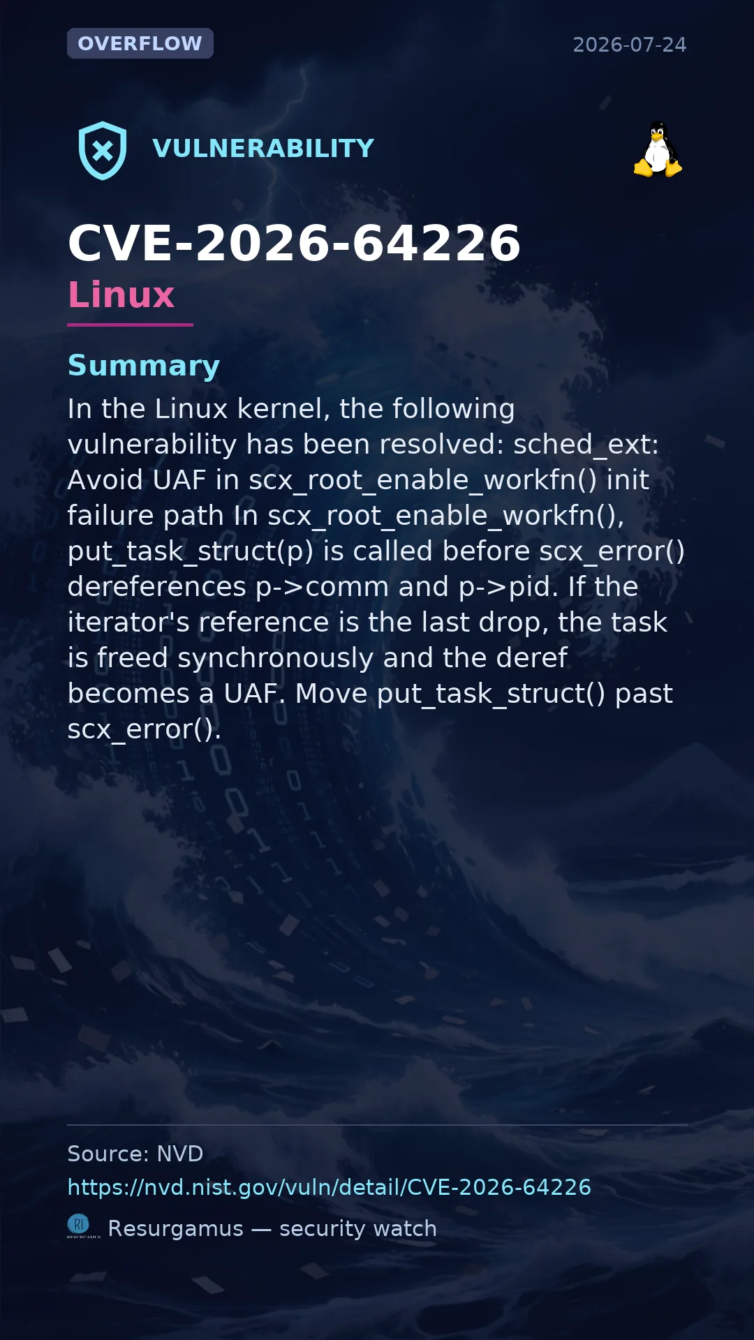 CVE-2026-64226 - Linux vulnerability