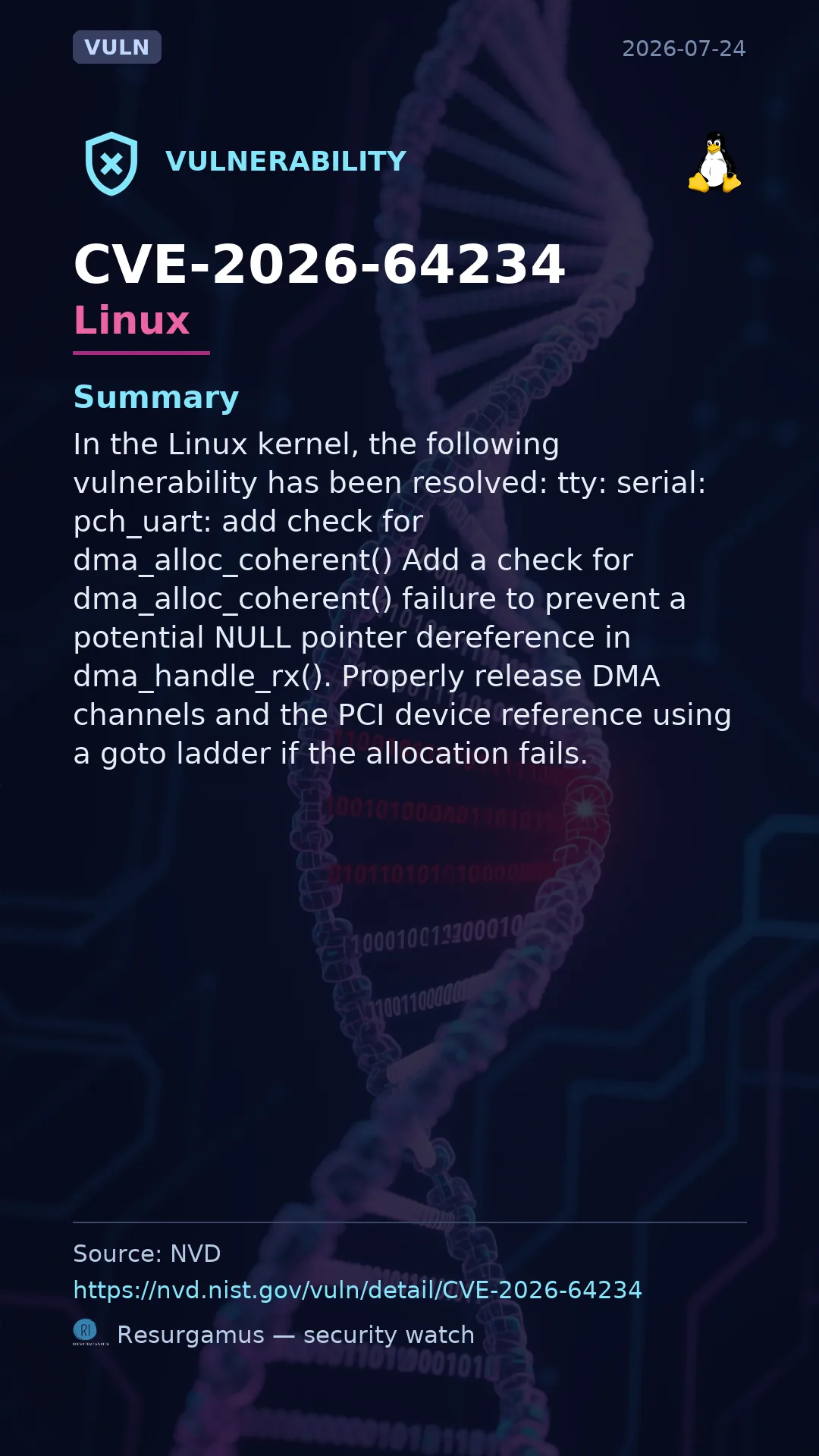 CVE-2026-64234 - Linux vulnerability