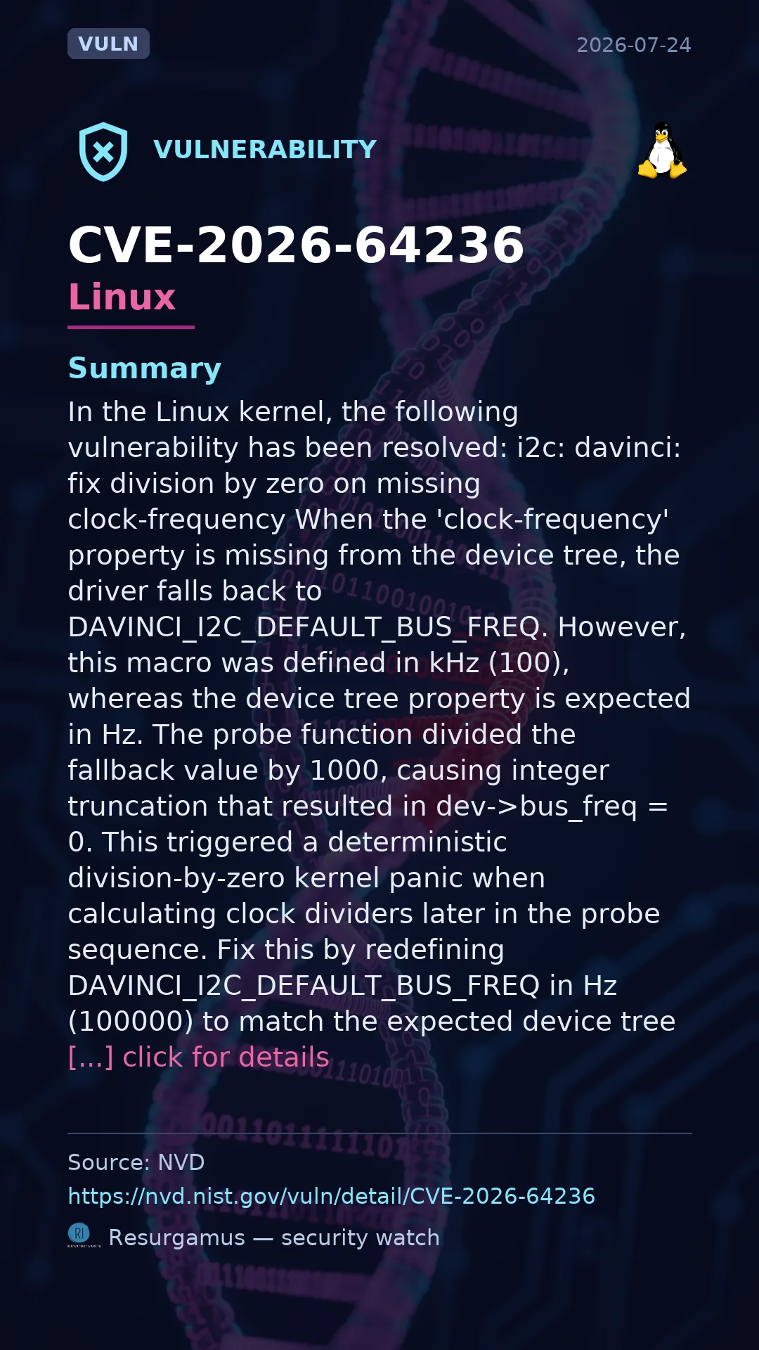 CVE-2026-64236 - Linux vulnerability