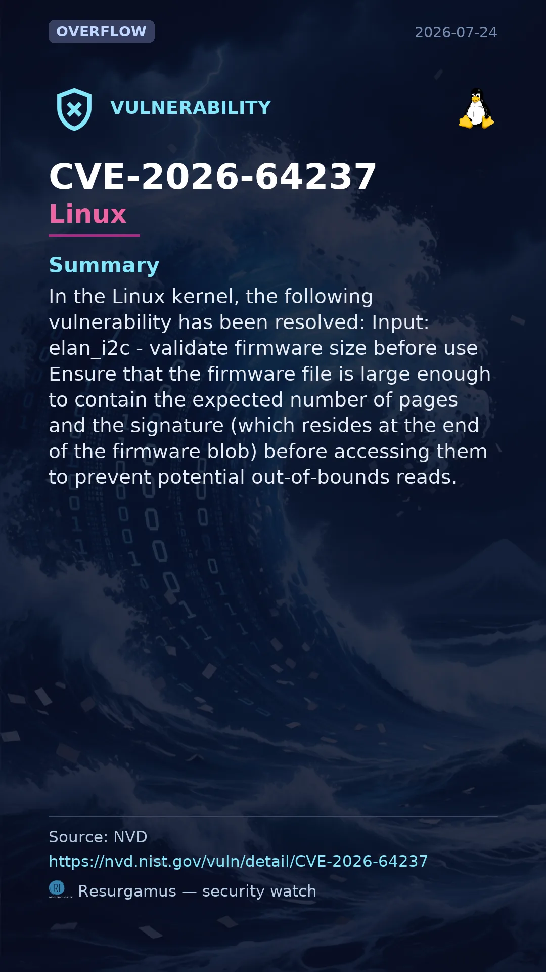 CVE-2026-64237 - Linux vulnerability
