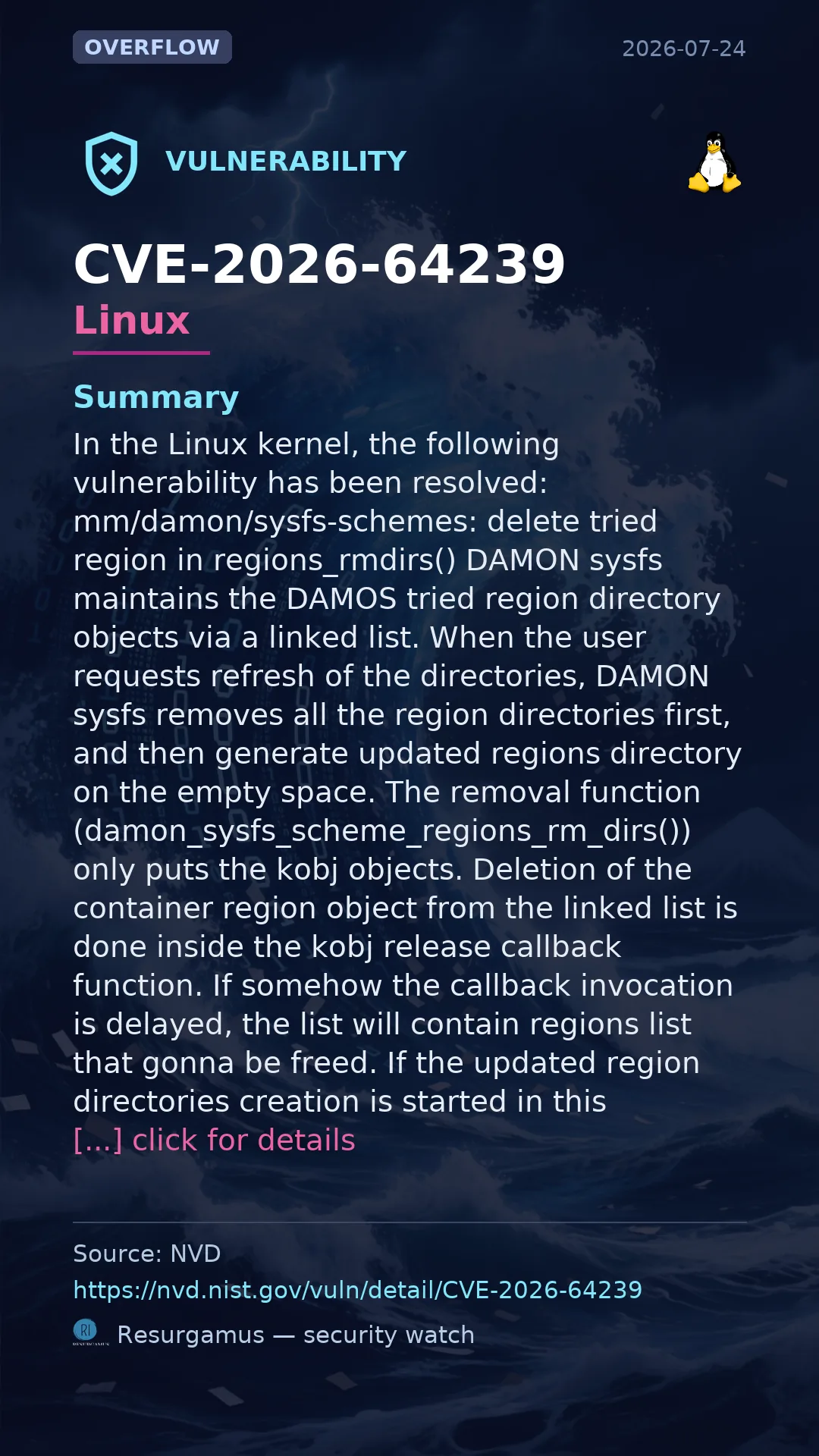 CVE-2026-64239 - Linux vulnerability