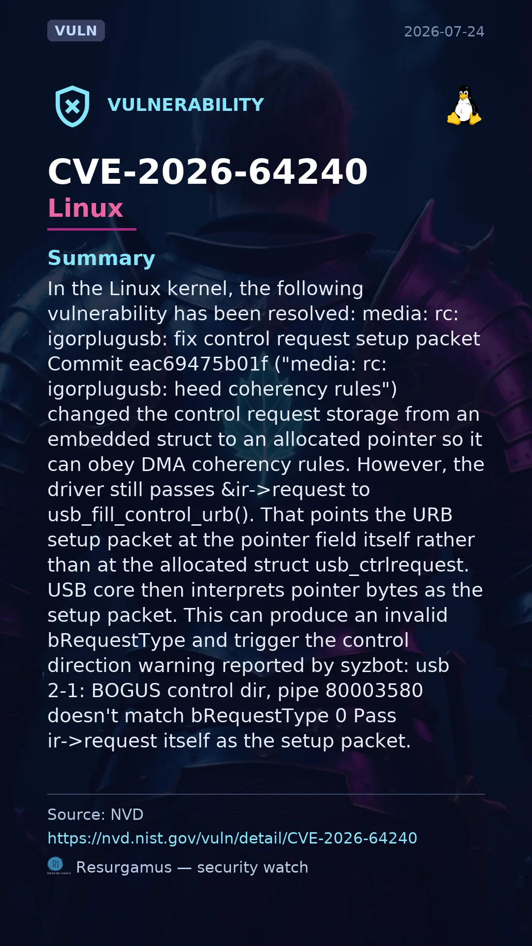 CVE-2026-64240 - Linux vulnerability