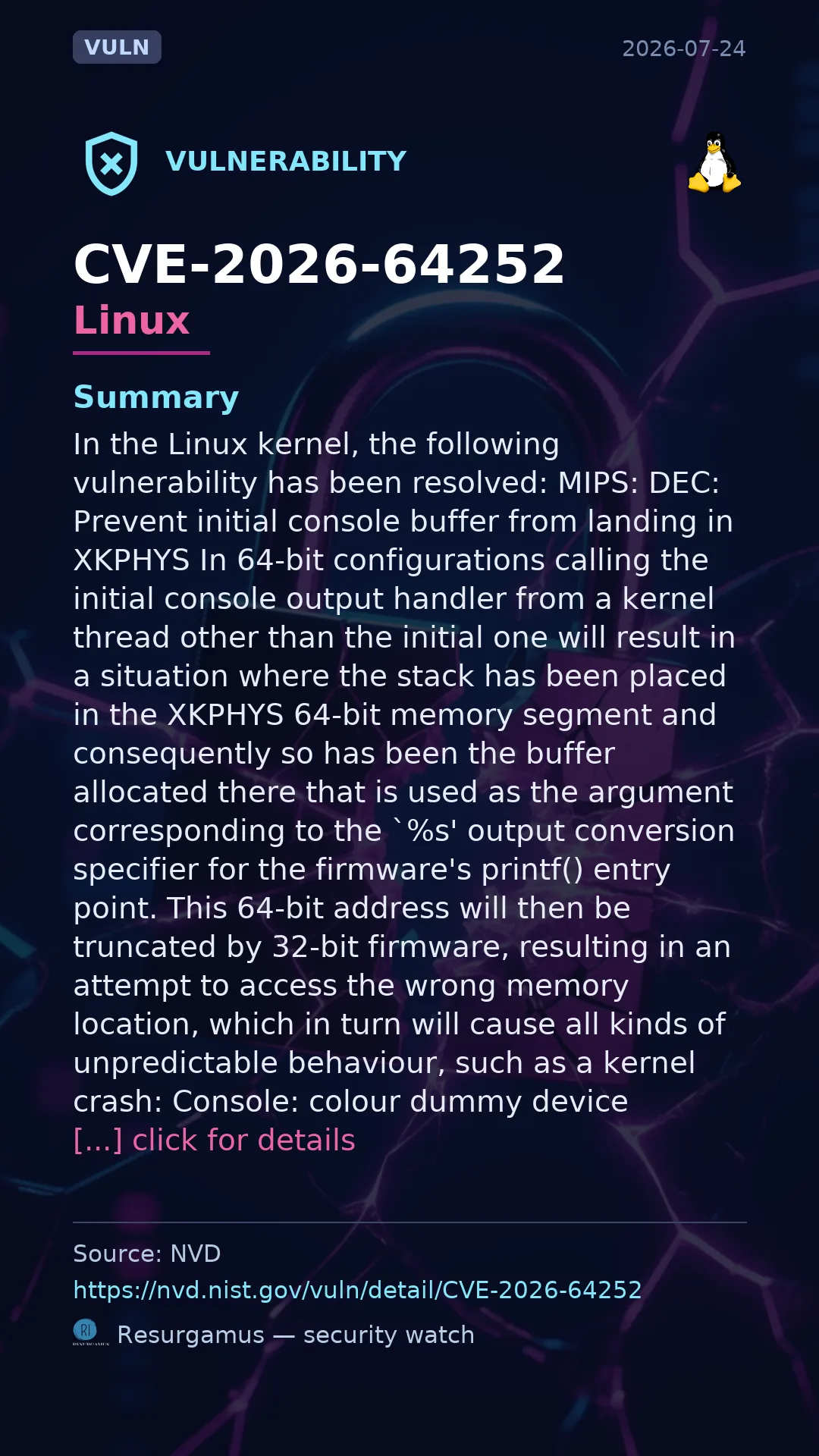 CVE-2026-64252 - Linux vulnerability