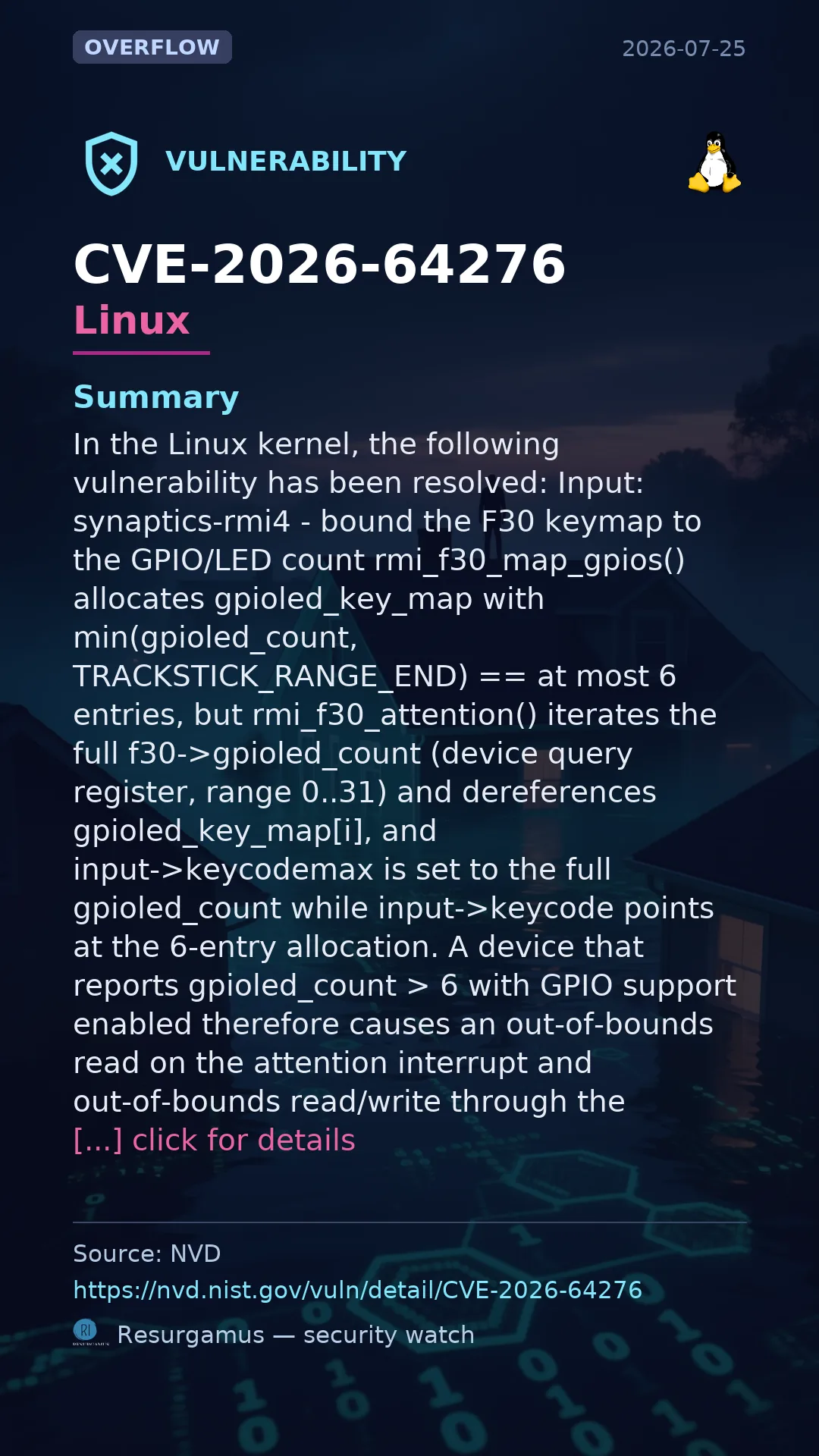 CVE-2026-64276 - Linux vulnerability