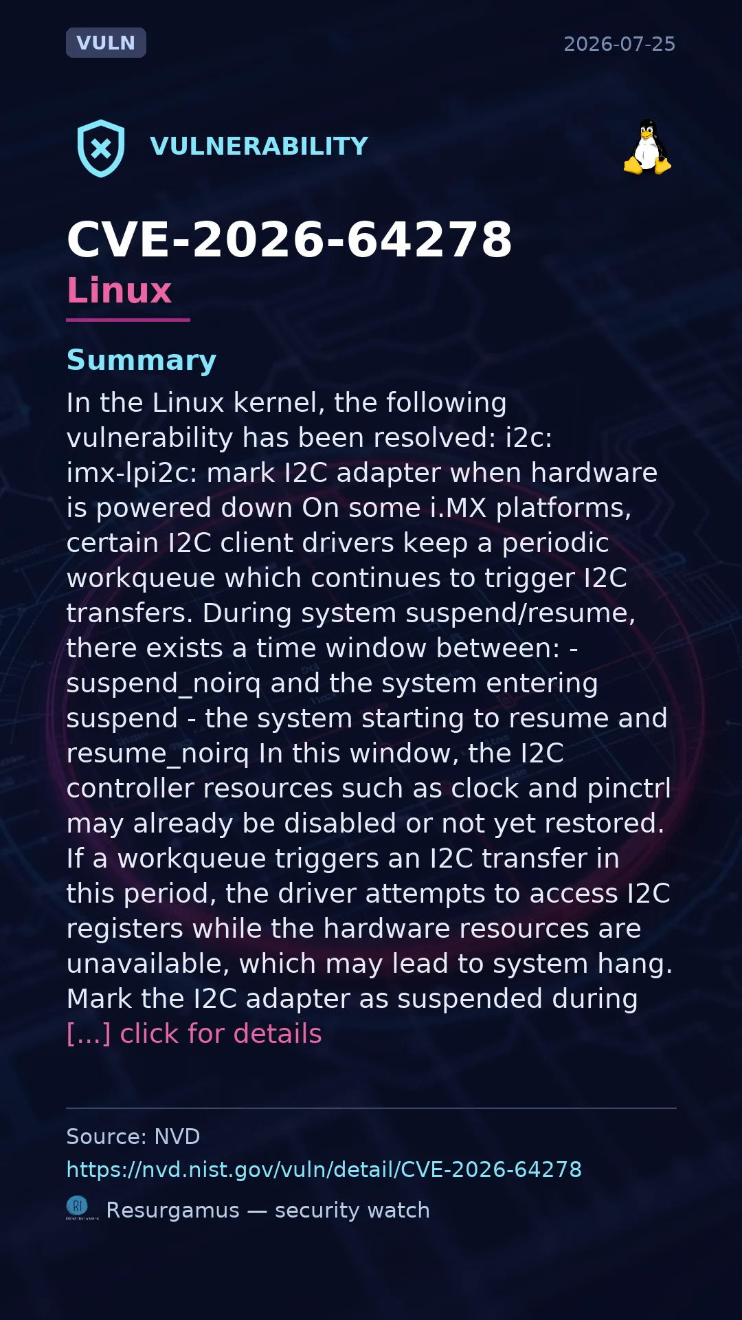 CVE-2026-64278 - Linux vulnerability