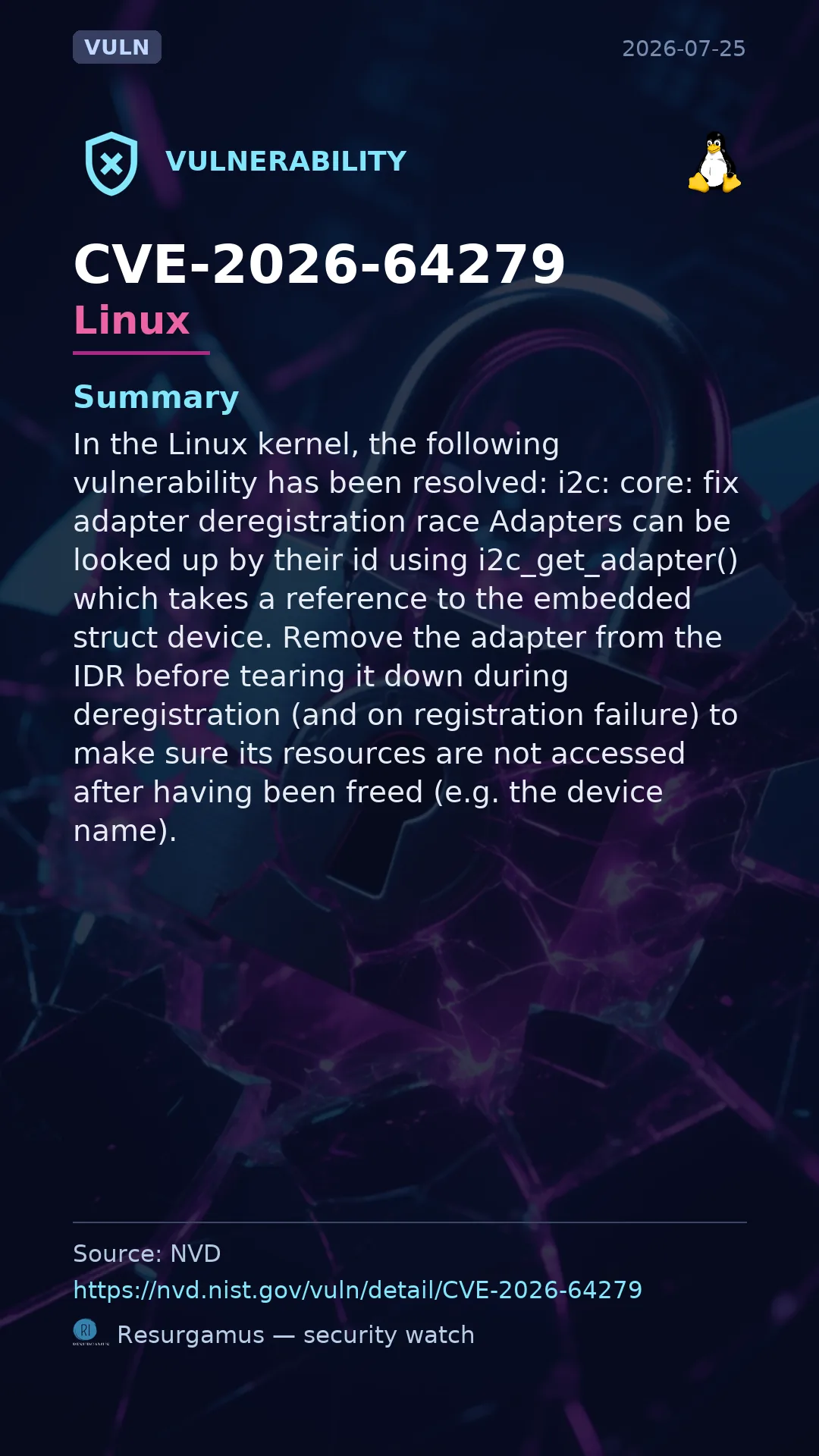 CVE-2026-64279 - Linux vulnerability