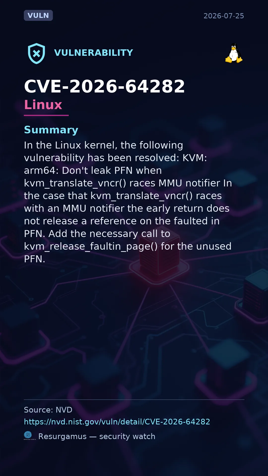 CVE-2026-64282 - Linux vulnerability