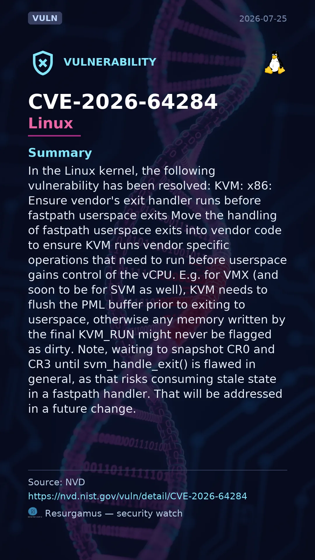 CVE-2026-64284 - Linux vulnerability