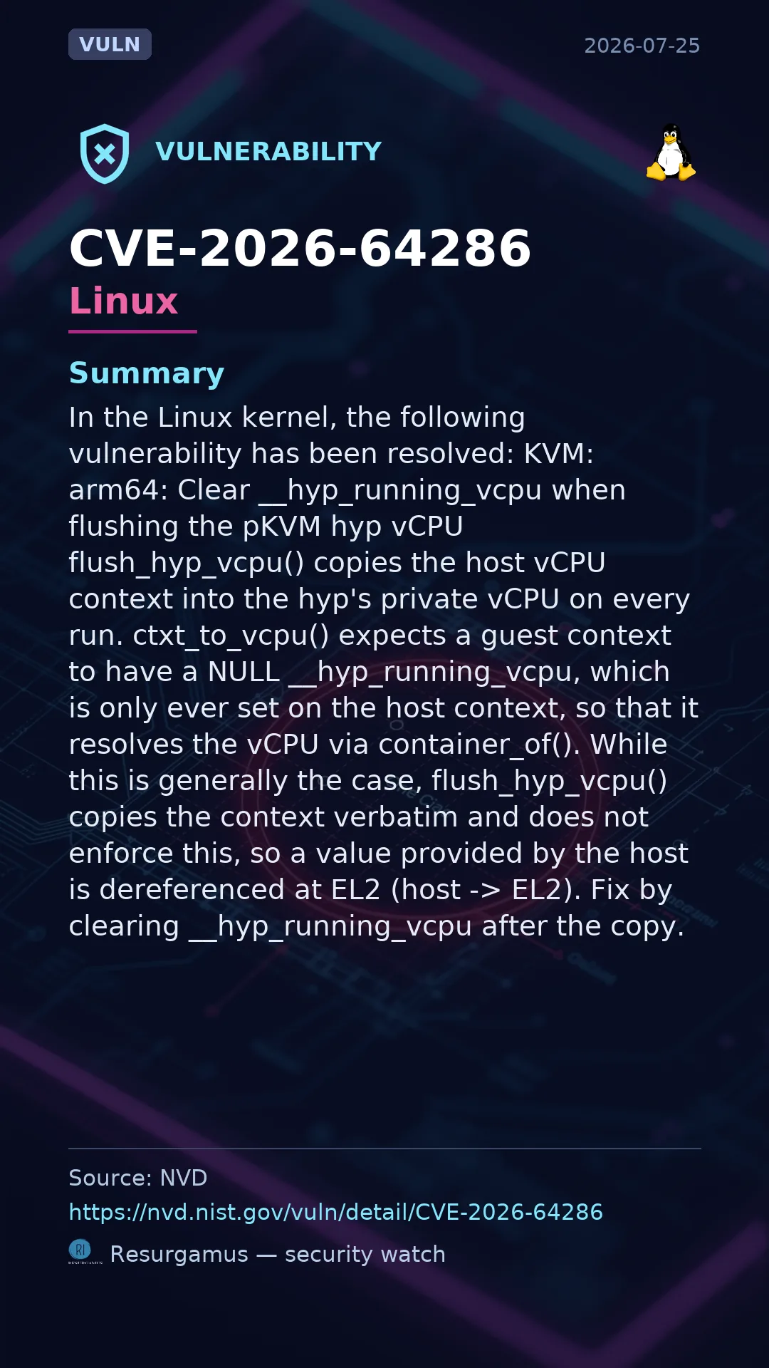 CVE-2026-64286 - Linux vulnerability