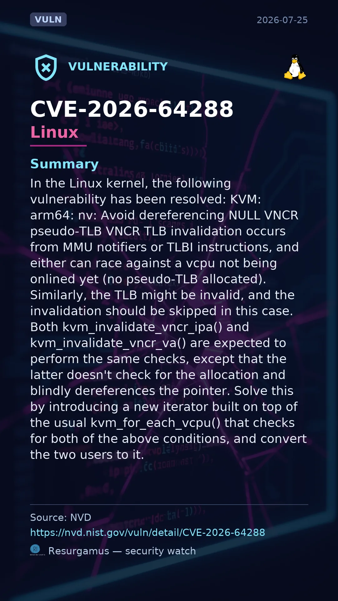 CVE-2026-64288 - Linux vulnerability