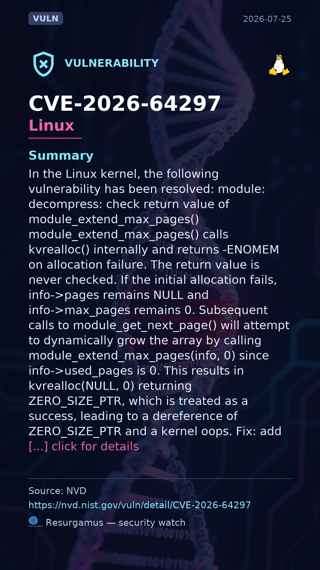 CVE-2026-64297 - Linux vulnerability