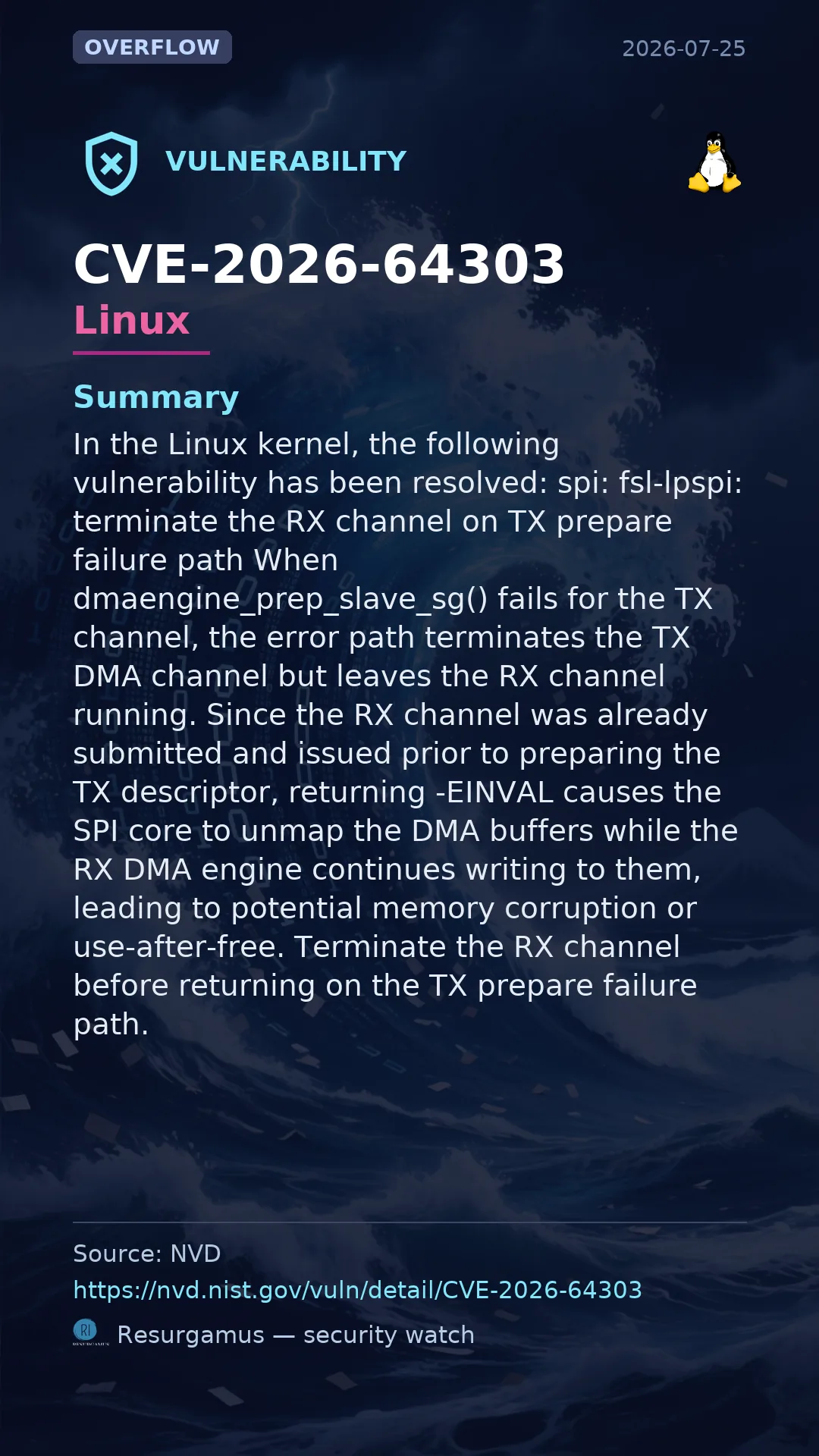 CVE-2026-64303 - Linux vulnerability