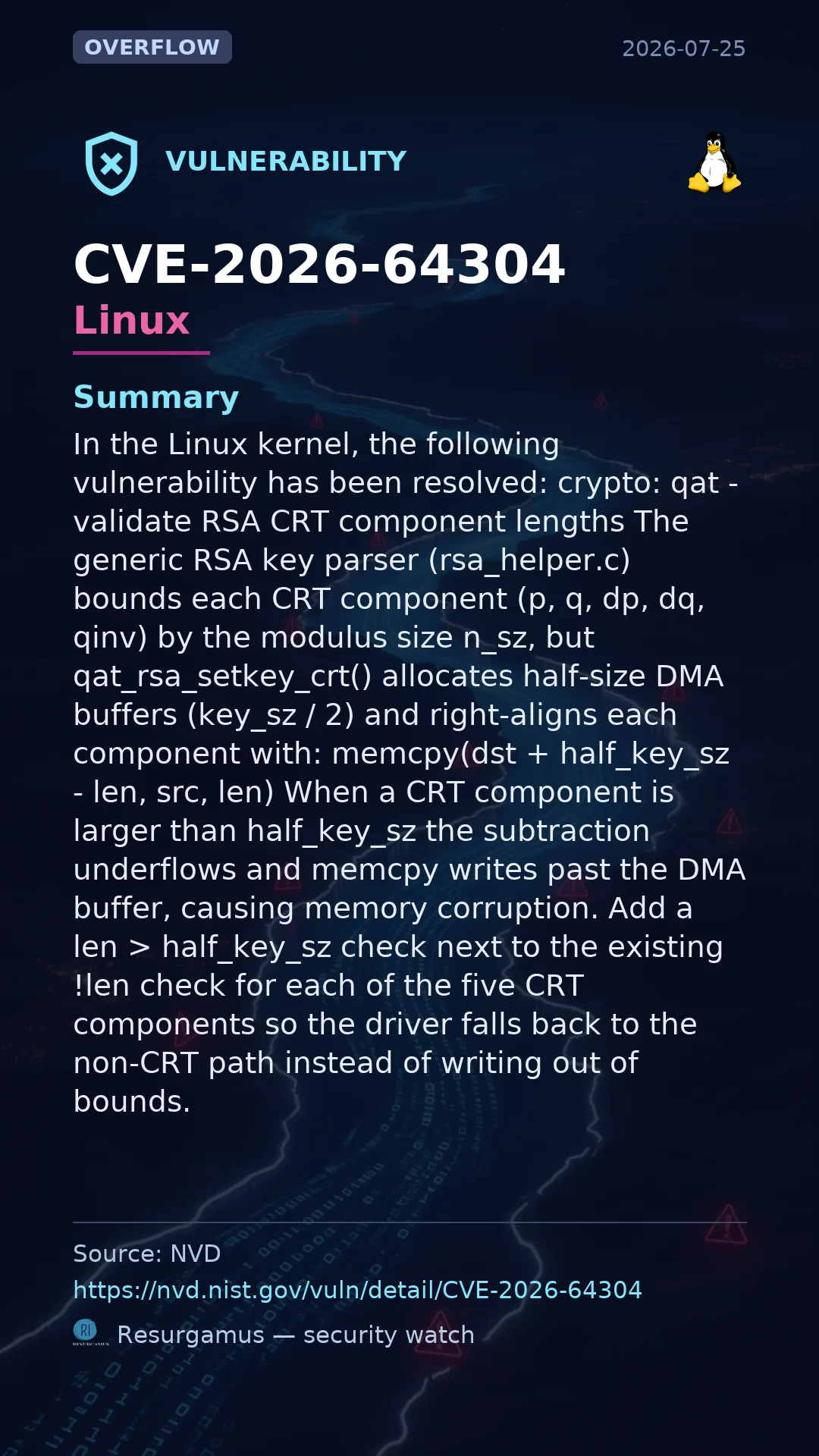 CVE-2026-64304 - Linux vulnerability