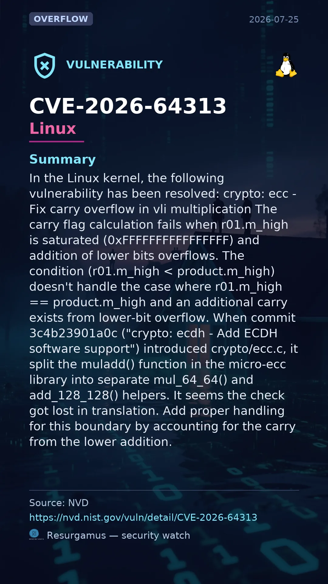 CVE-2026-64313 - Linux vulnerability