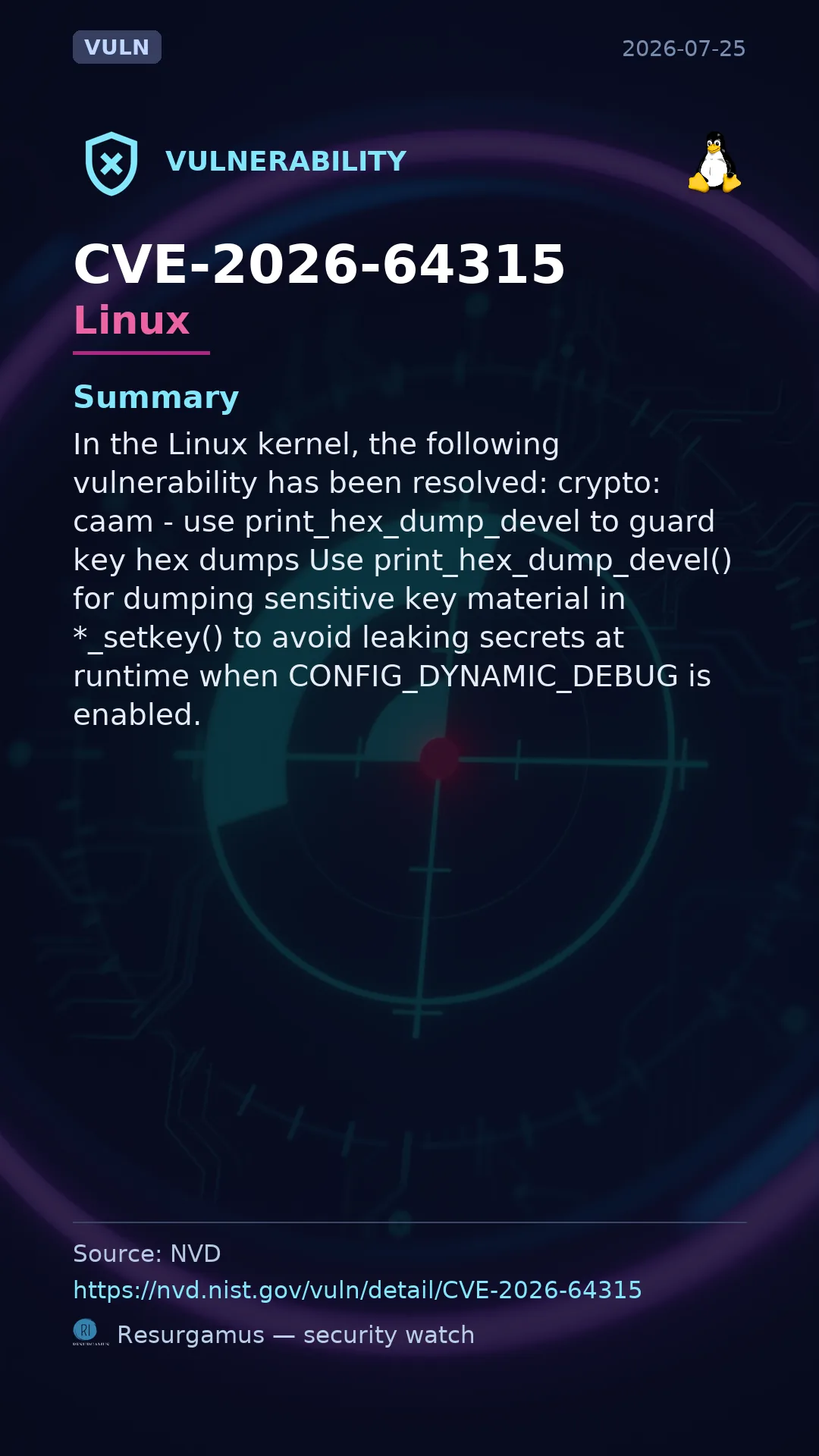 CVE-2026-64315 - Linux vulnerability