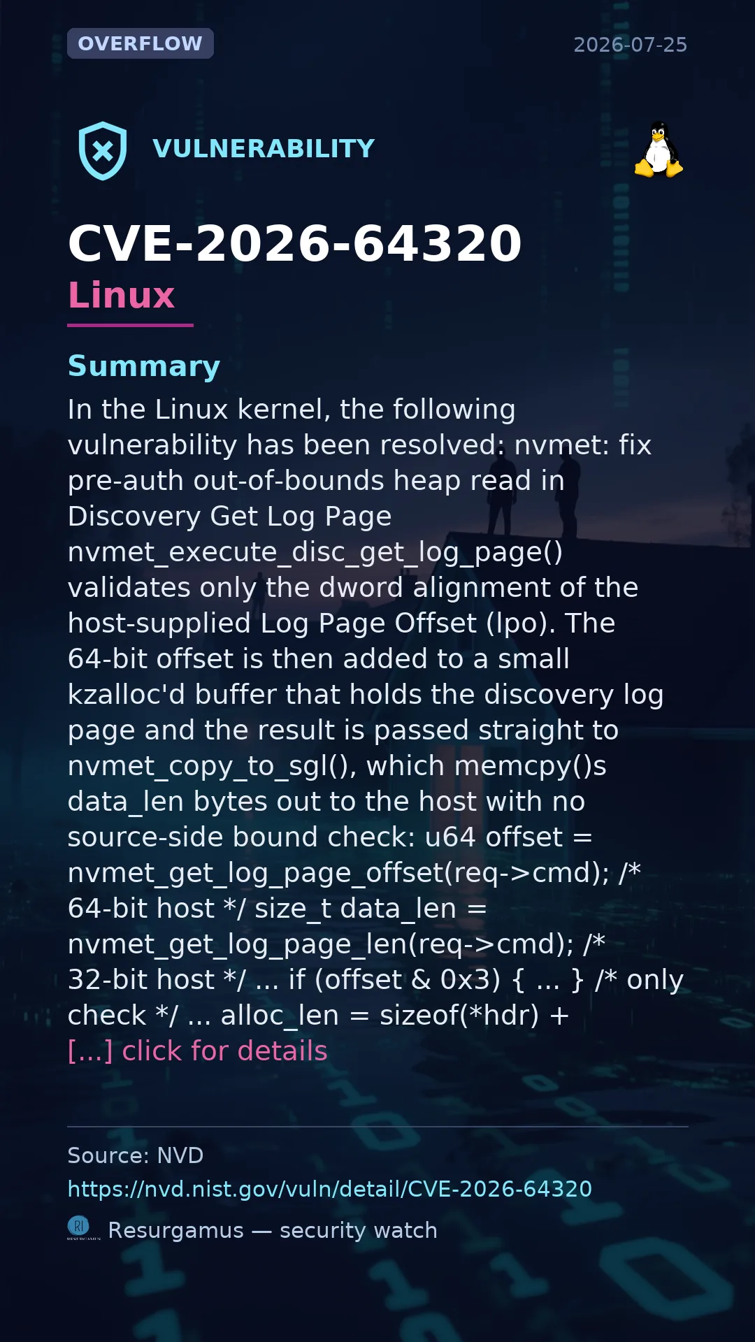 CVE-2026-64320 - Linux vulnerability