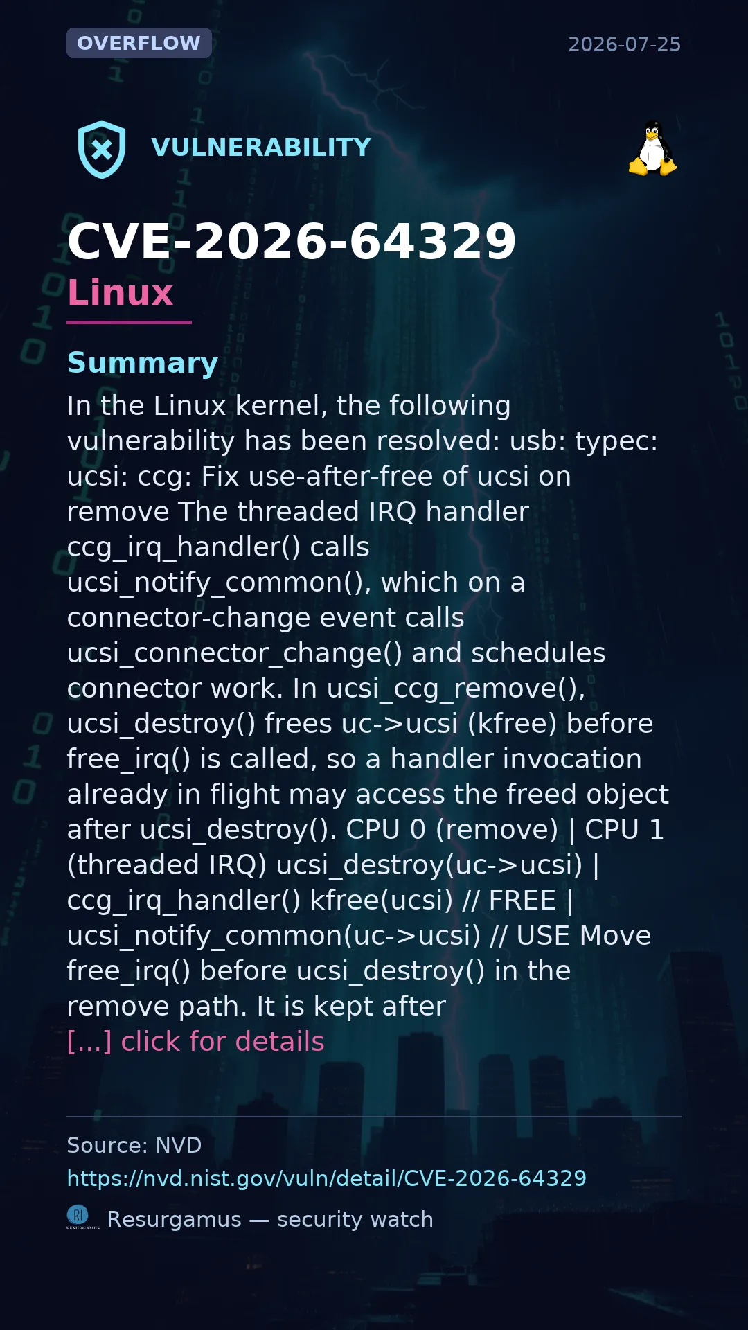 CVE-2026-64329 - Linux vulnerability