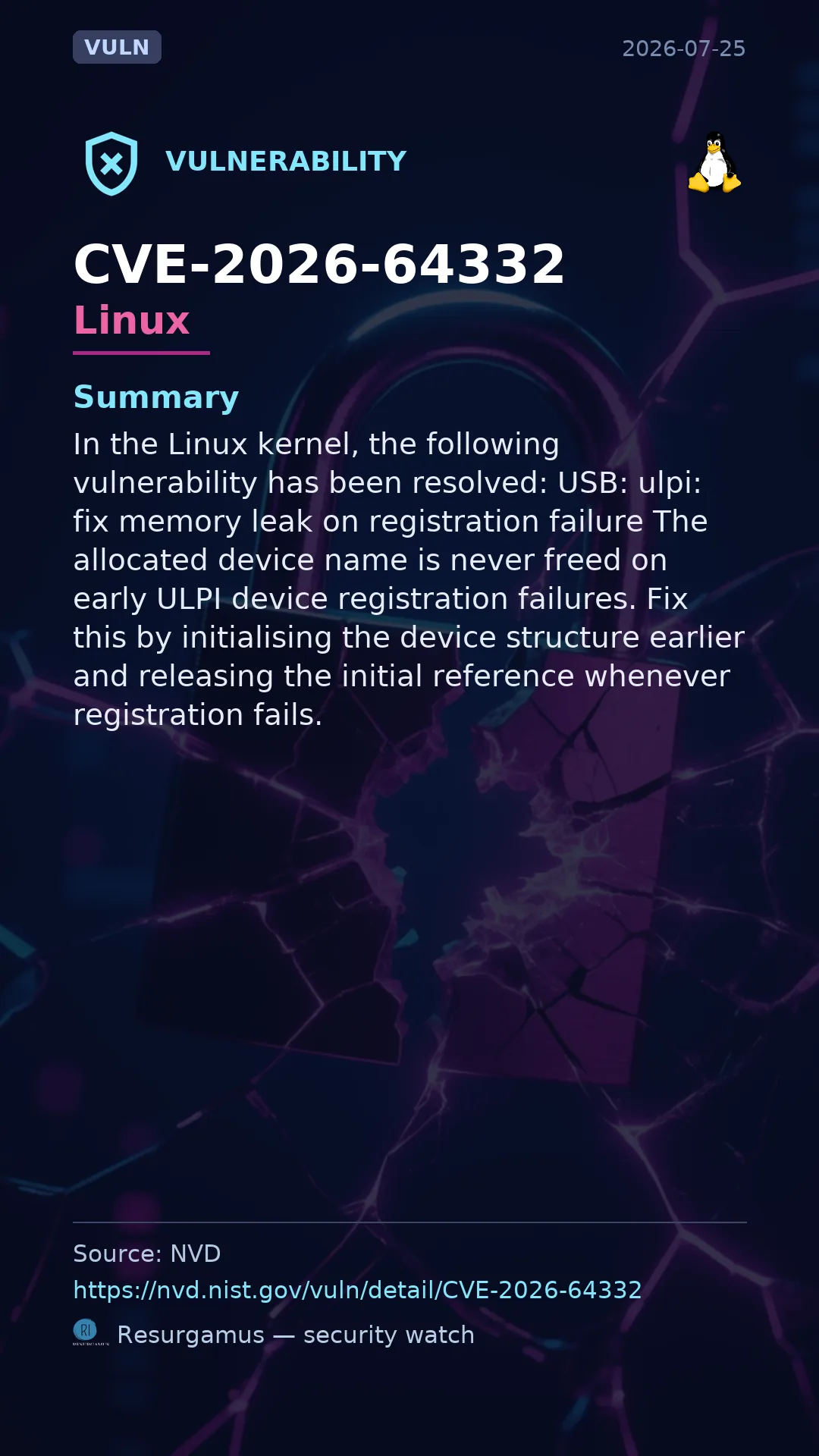 CVE-2026-64332 - Linux vulnerability