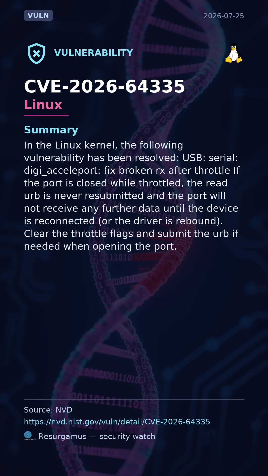 CVE-2026-64335 - Linux vulnerability