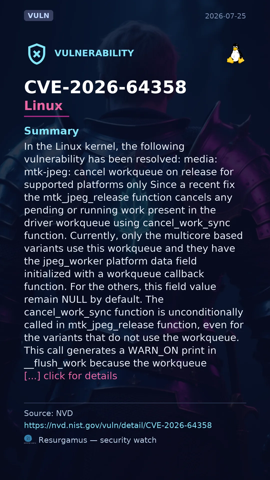 CVE-2026-64358 - Linux vulnerability
