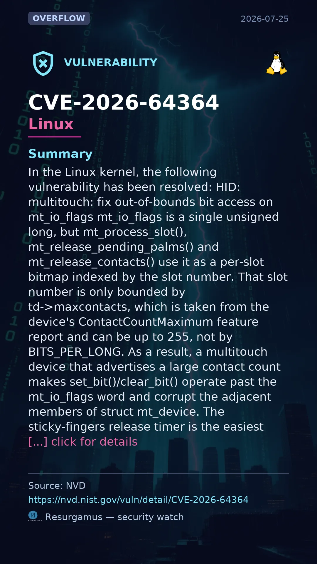 CVE-2026-64364 - Linux vulnerability