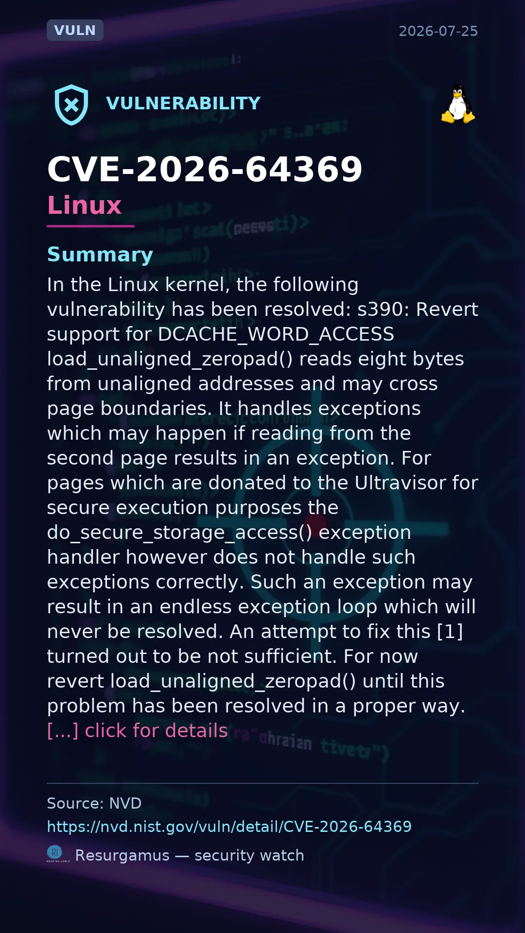 CVE-2026-64369 - Linux vulnerability