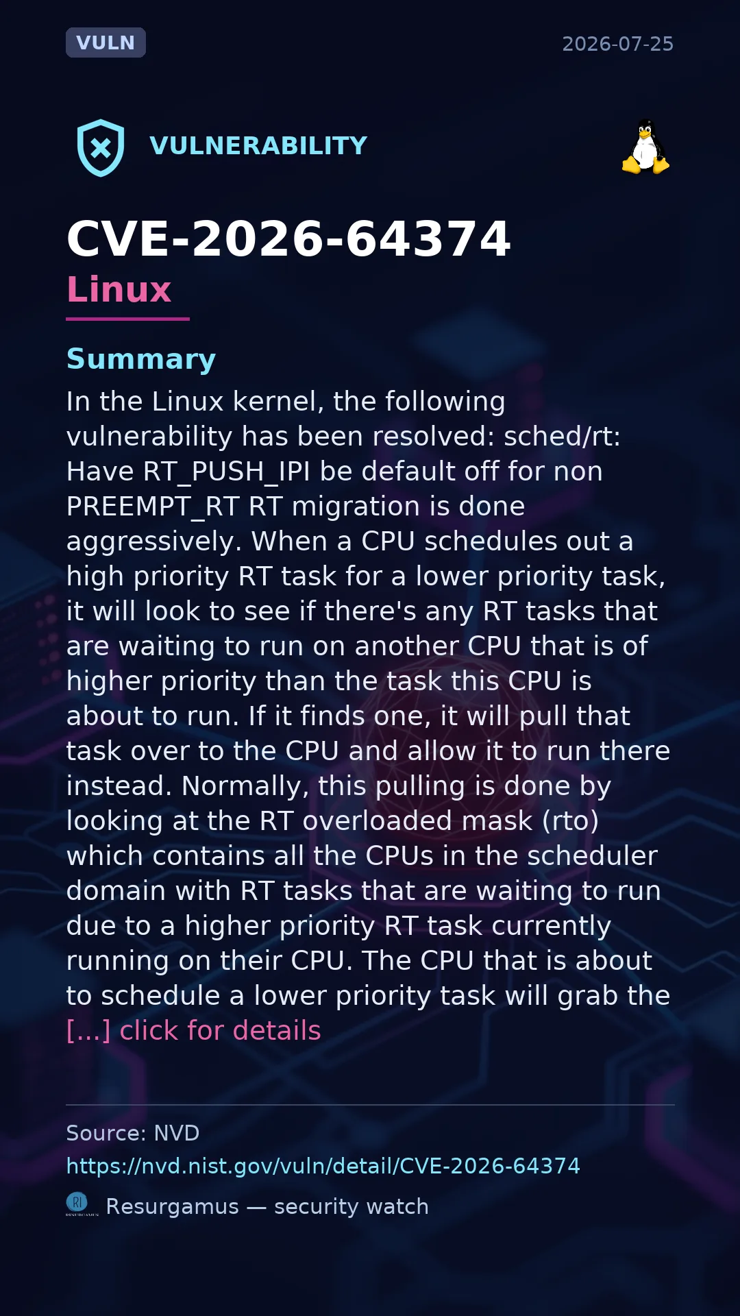 CVE-2026-64374 - Linux vulnerability