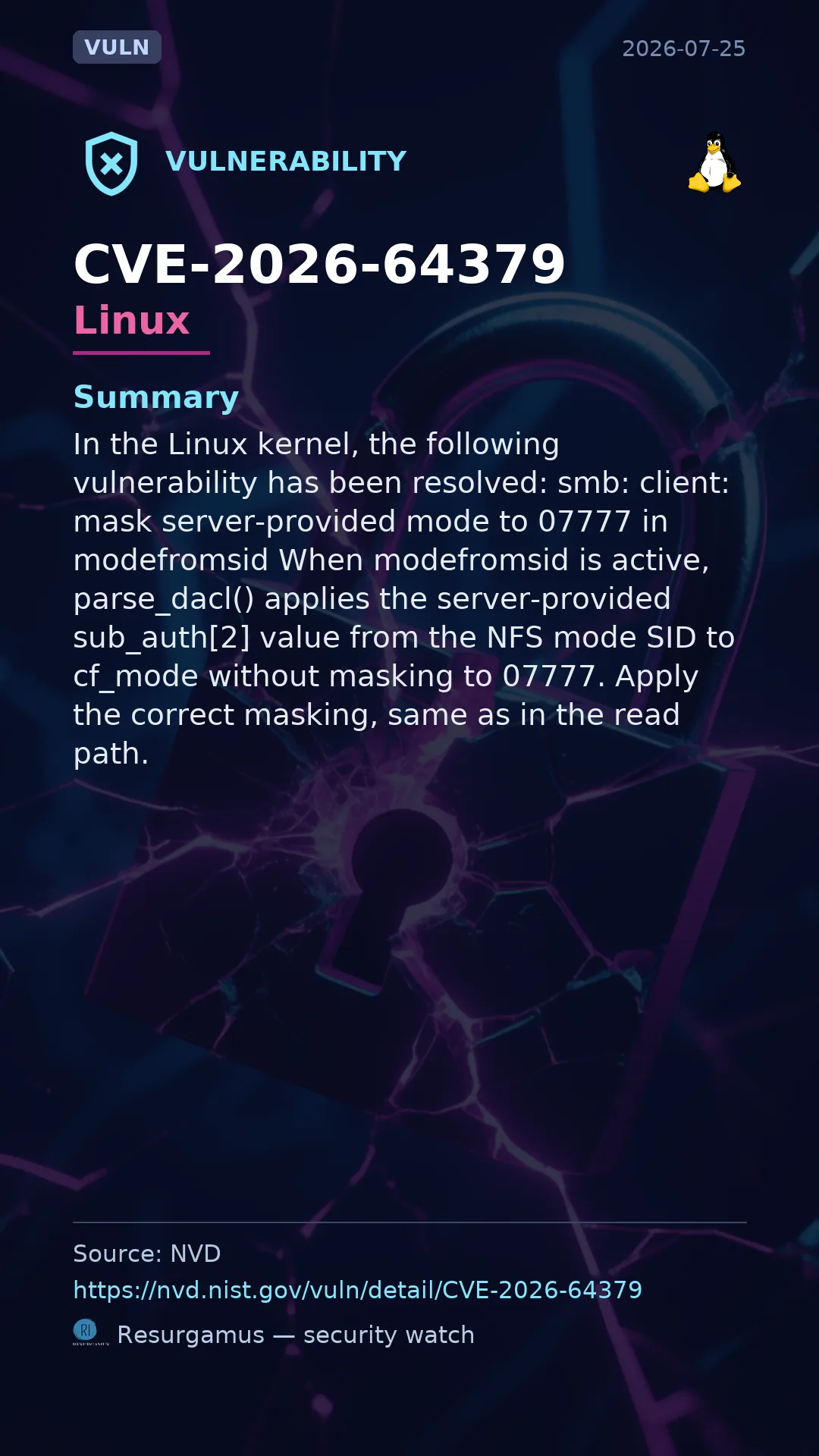 CVE-2026-64379 - Linux vulnerability