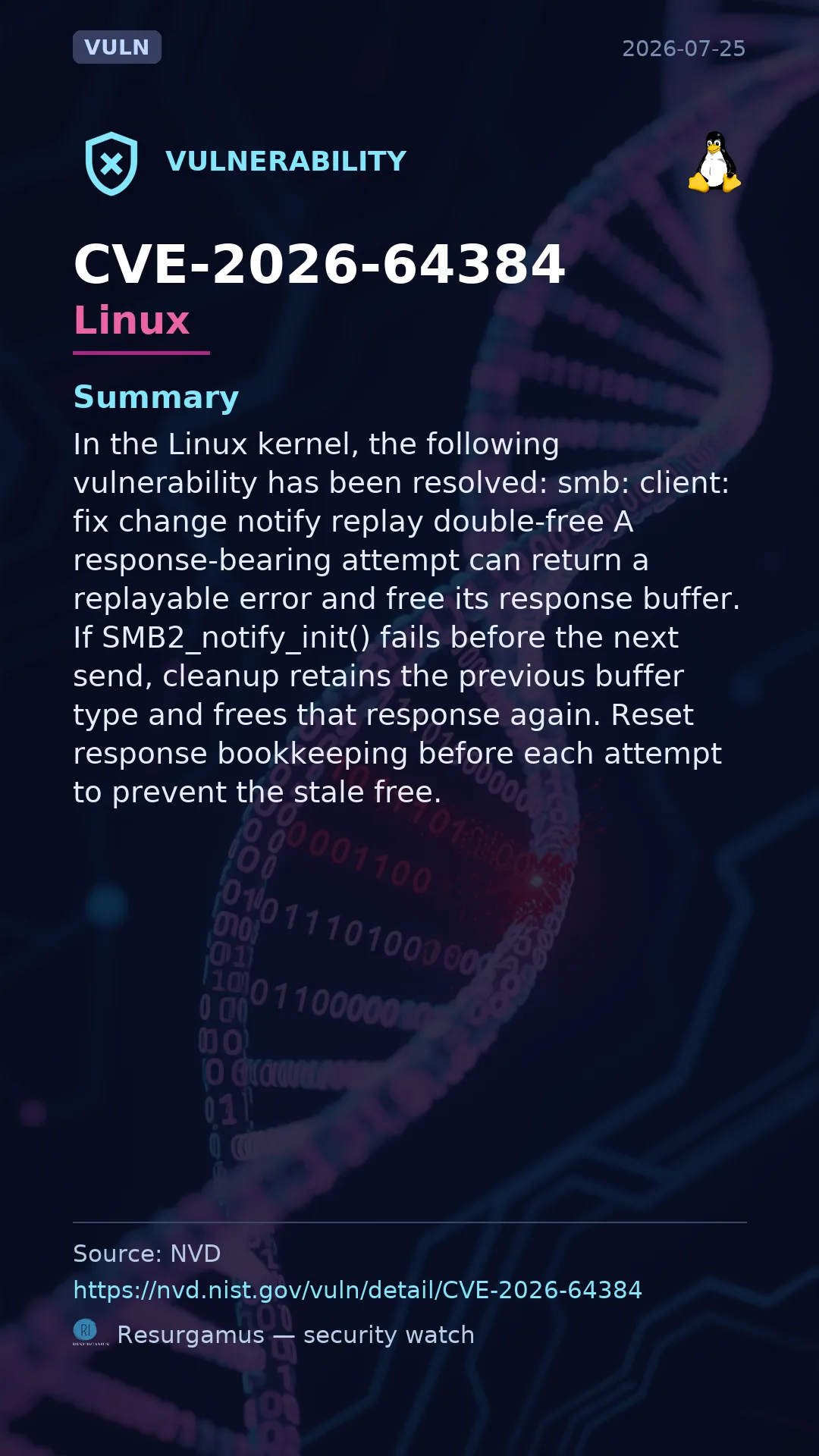 CVE-2026-64384 - Linux vulnerability