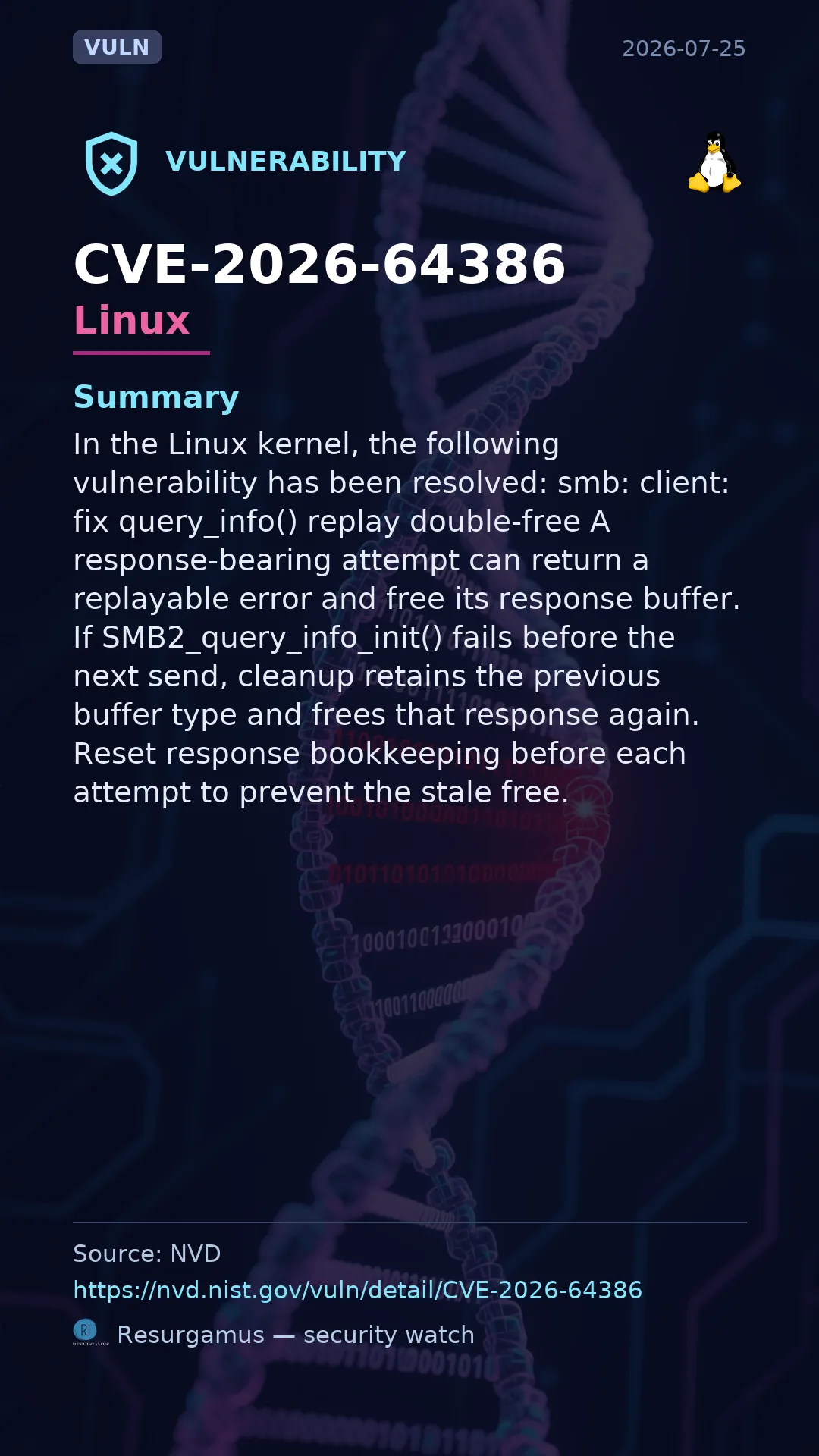 CVE-2026-64386 - Linux vulnerability