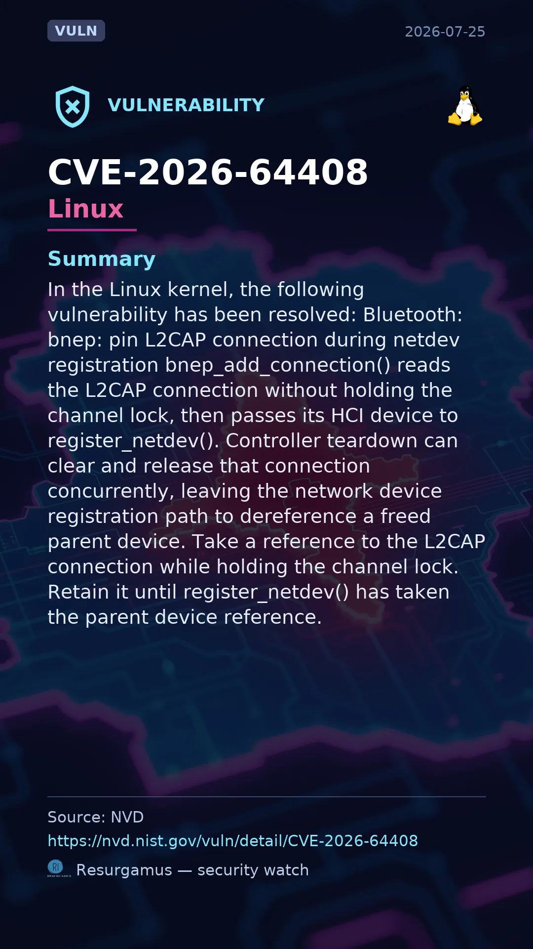 CVE-2026-64408 - Linux vulnerability