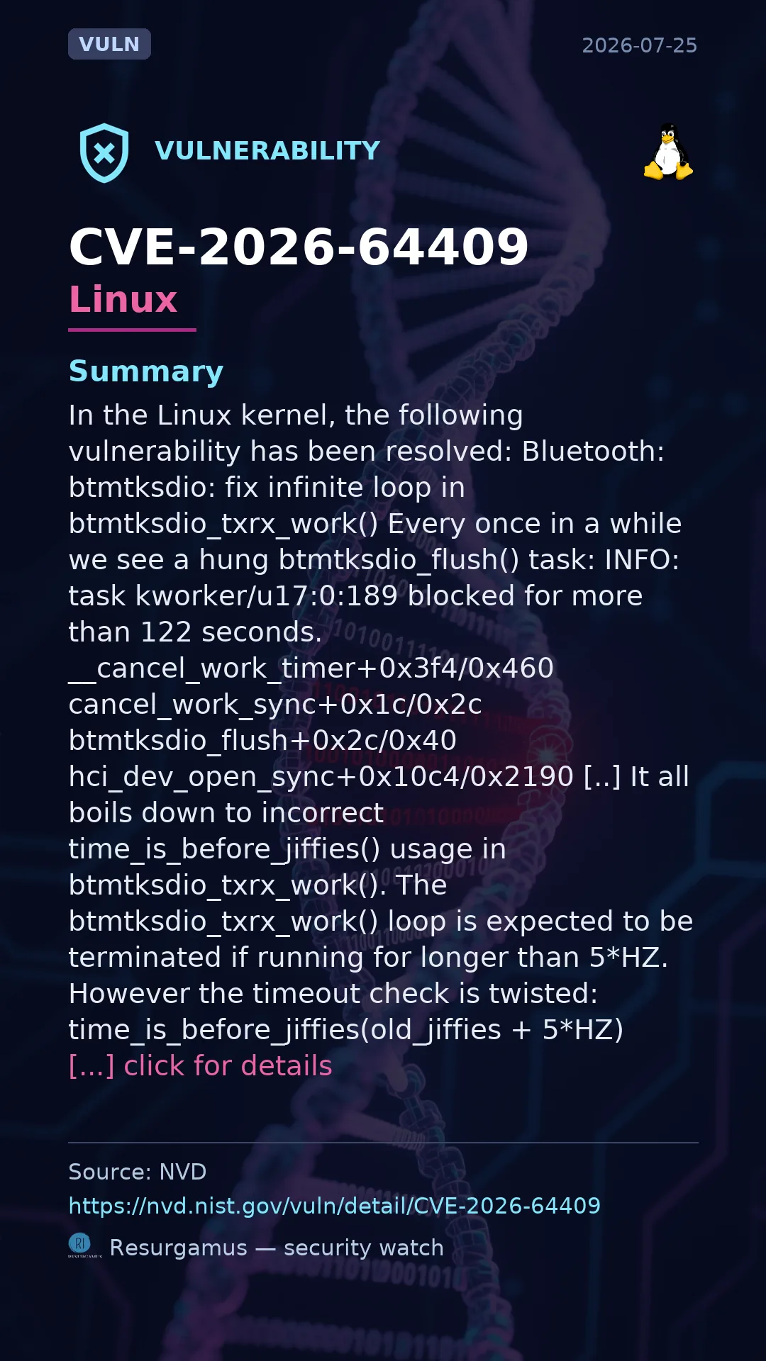 CVE-2026-64409 - Linux vulnerability