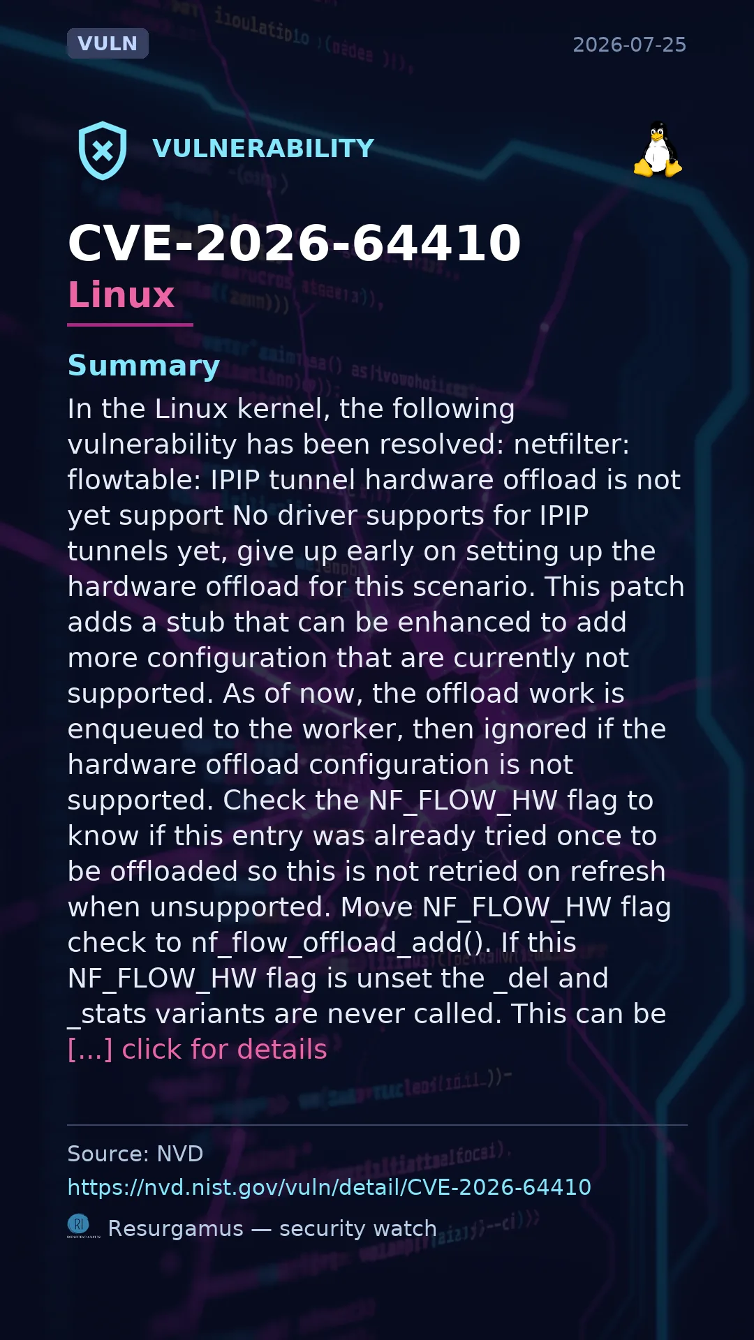 CVE-2026-64410 - Linux vulnerability