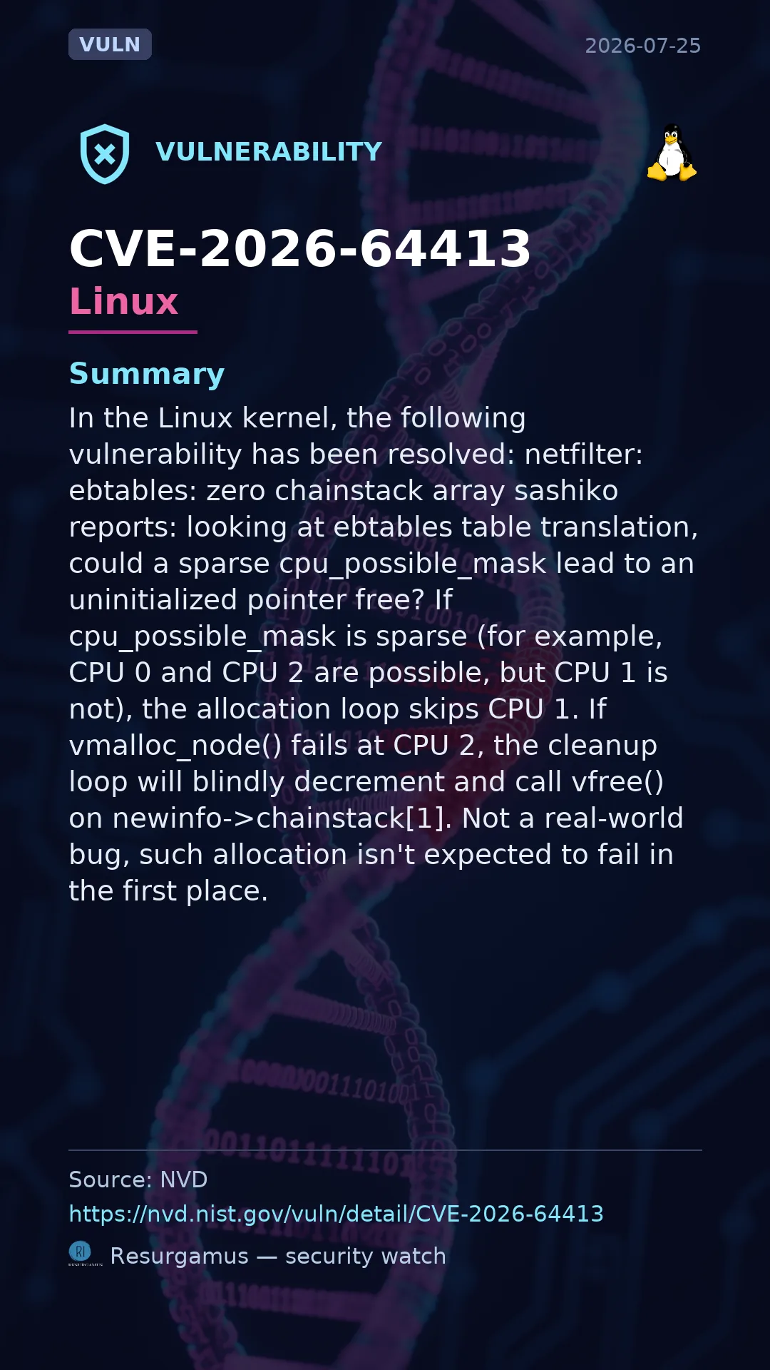 CVE-2026-64413 - Linux vulnerability