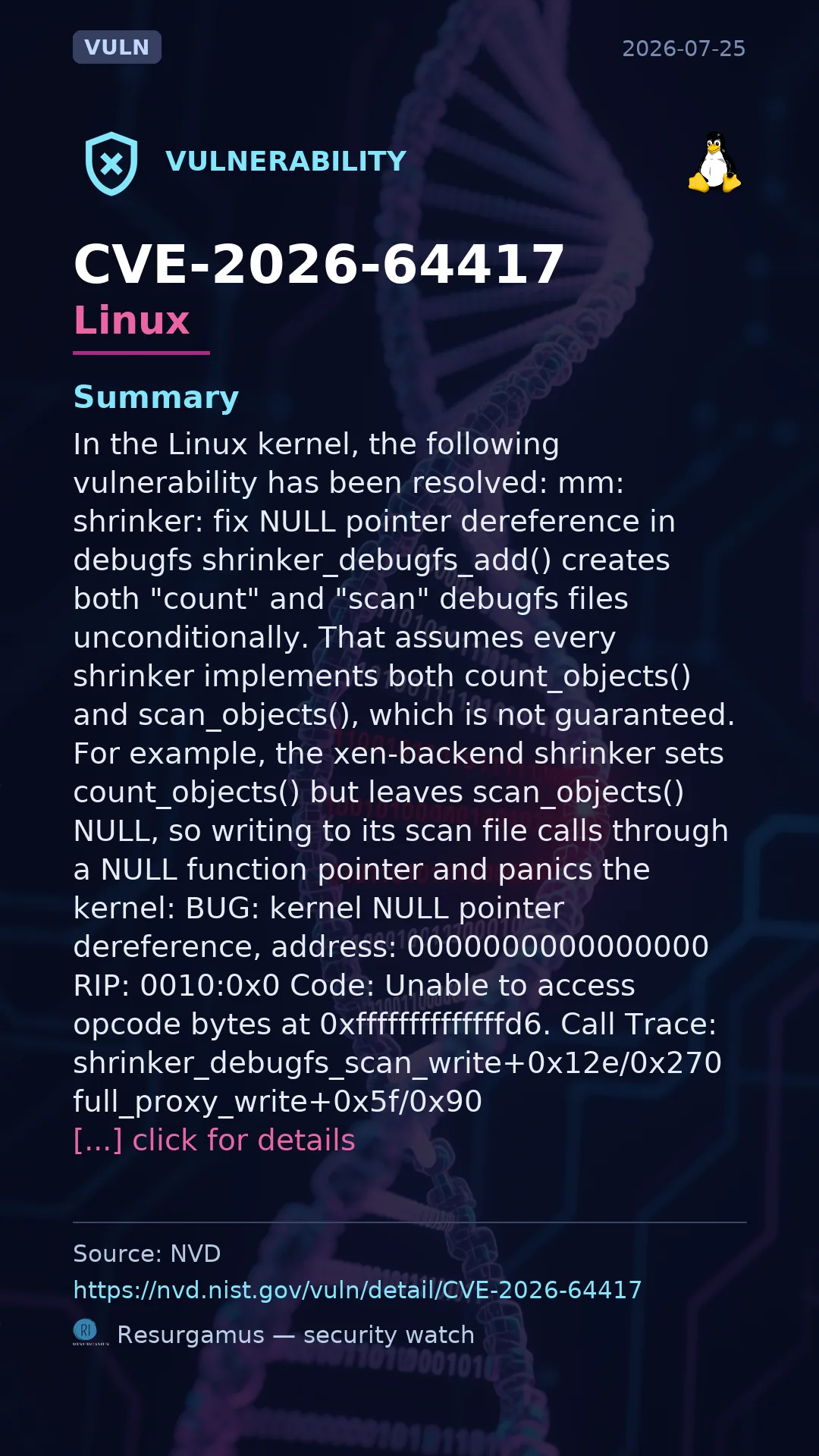 CVE-2026-64417 - Linux vulnerability