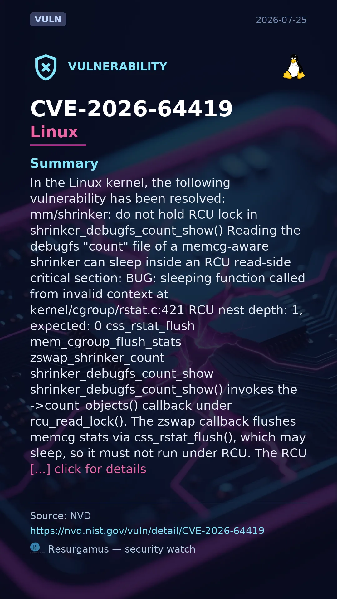 CVE-2026-64419 - Linux vulnerability