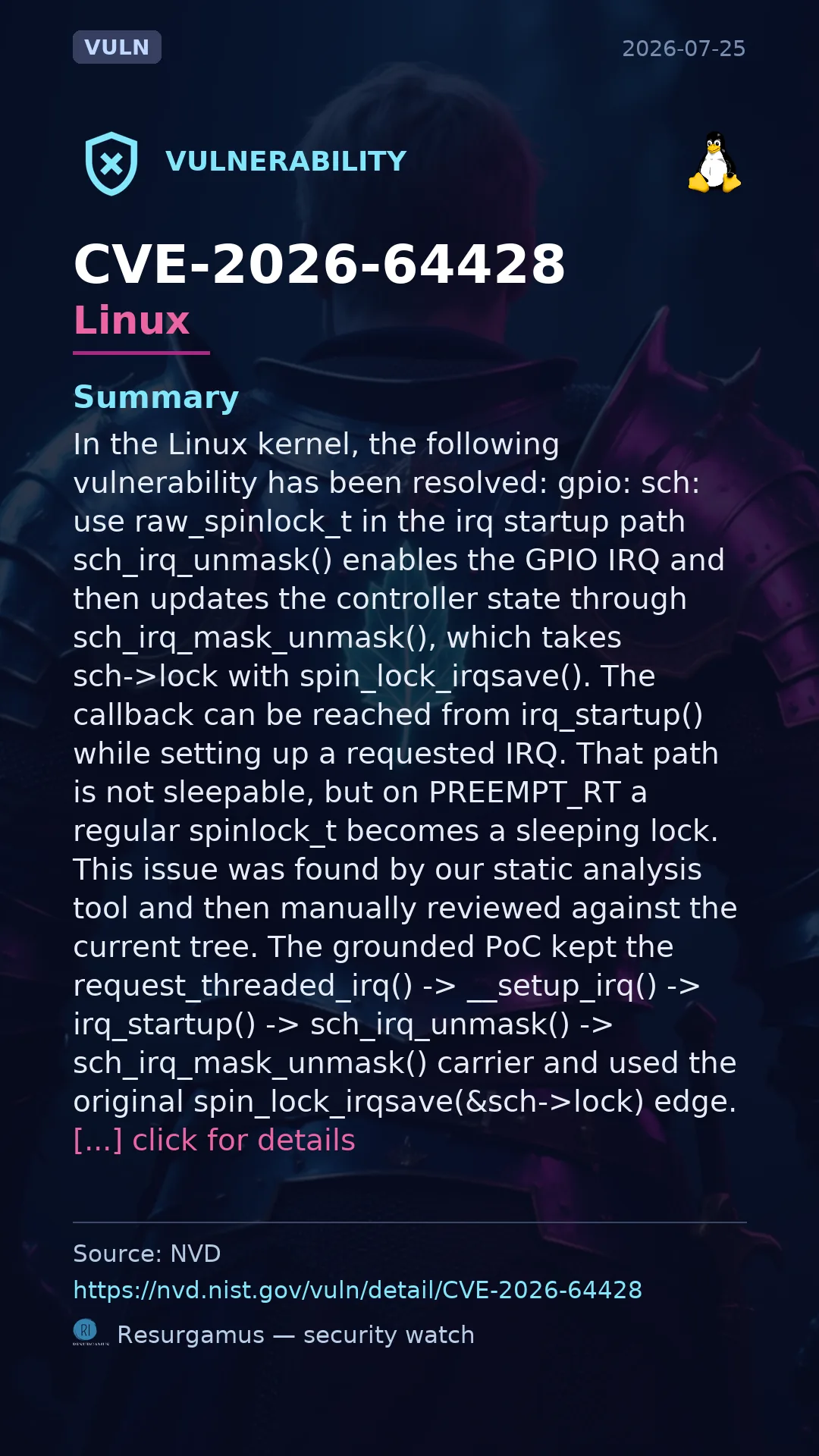 CVE-2026-64428 - Linux vulnerability