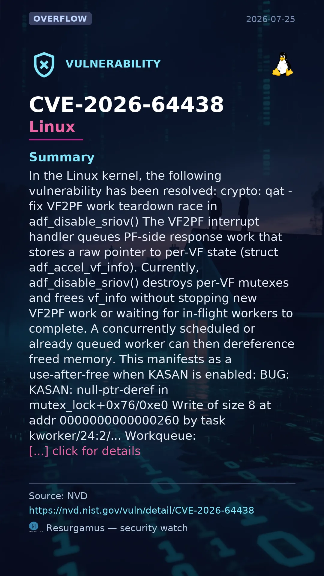CVE-2026-64438 - Linux vulnerability