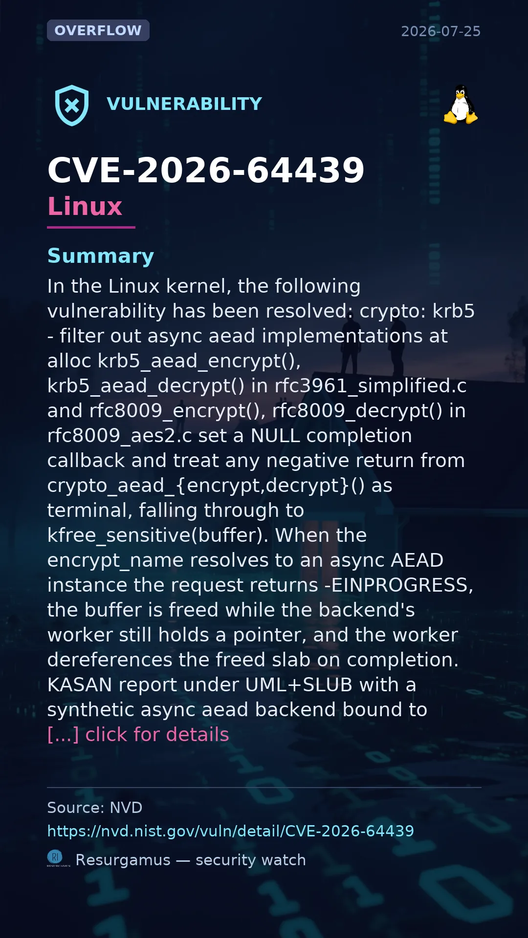 CVE-2026-64439 - Linux vulnerability