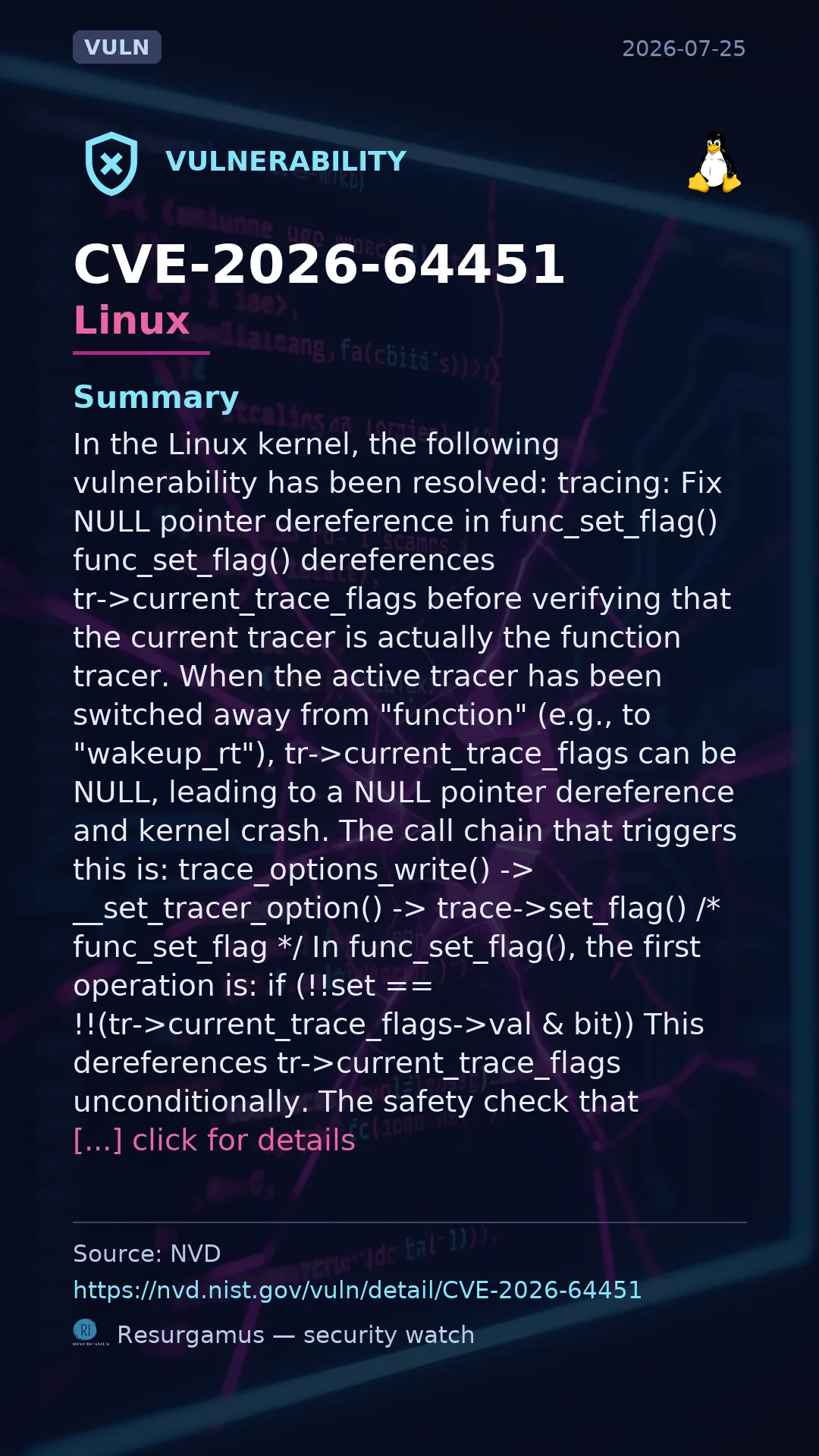CVE-2026-64451 - Linux vulnerability