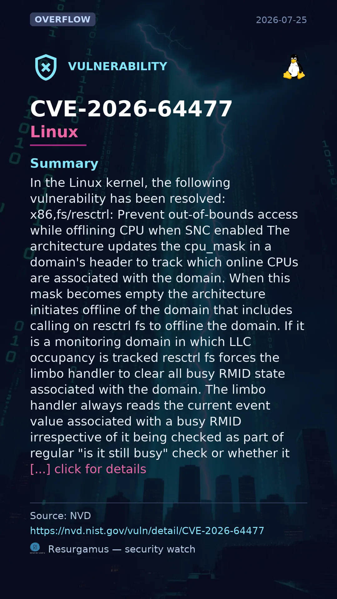 CVE-2026-64477 - Linux vulnerability