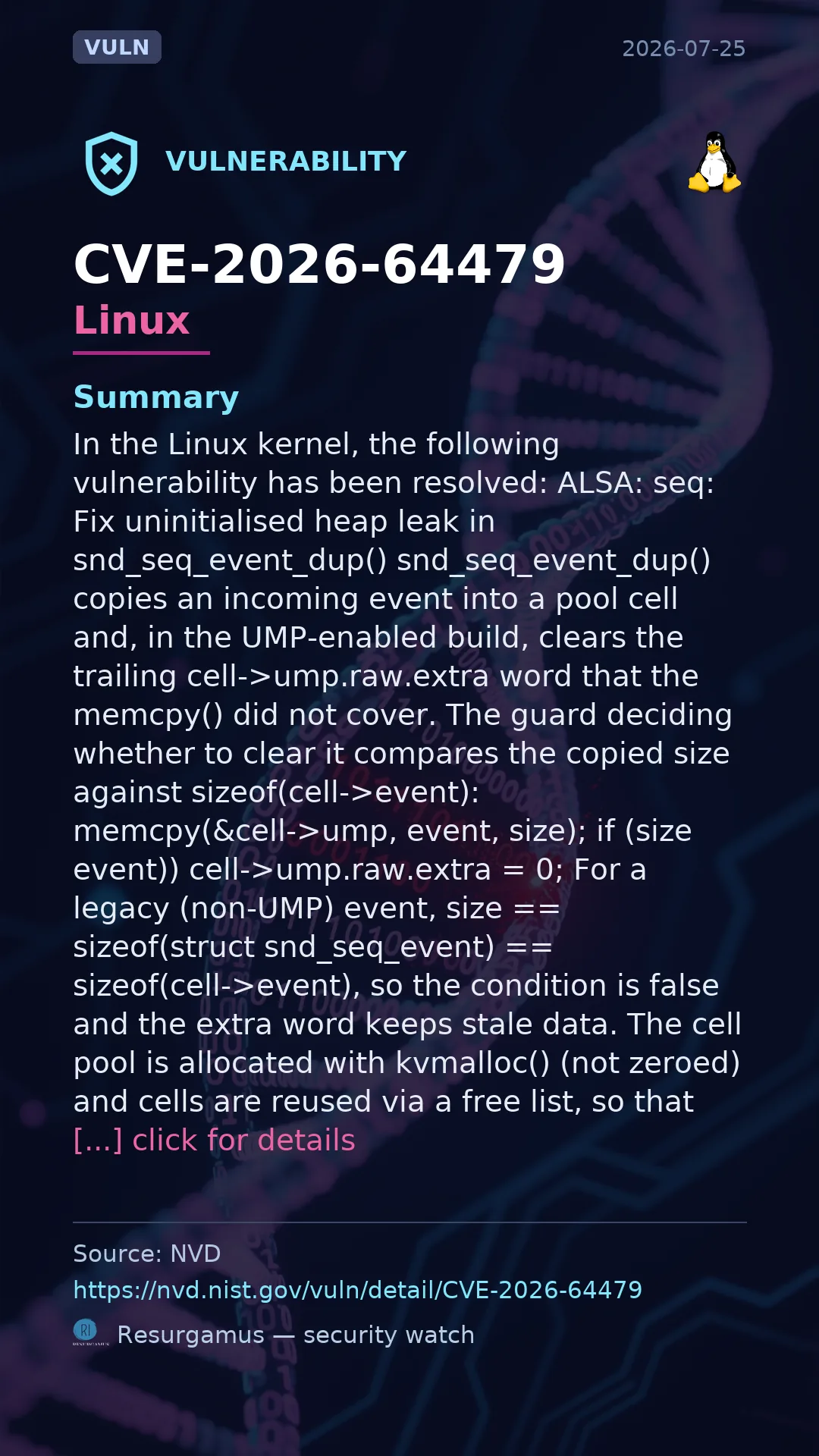 CVE-2026-64479 - Linux vulnerability