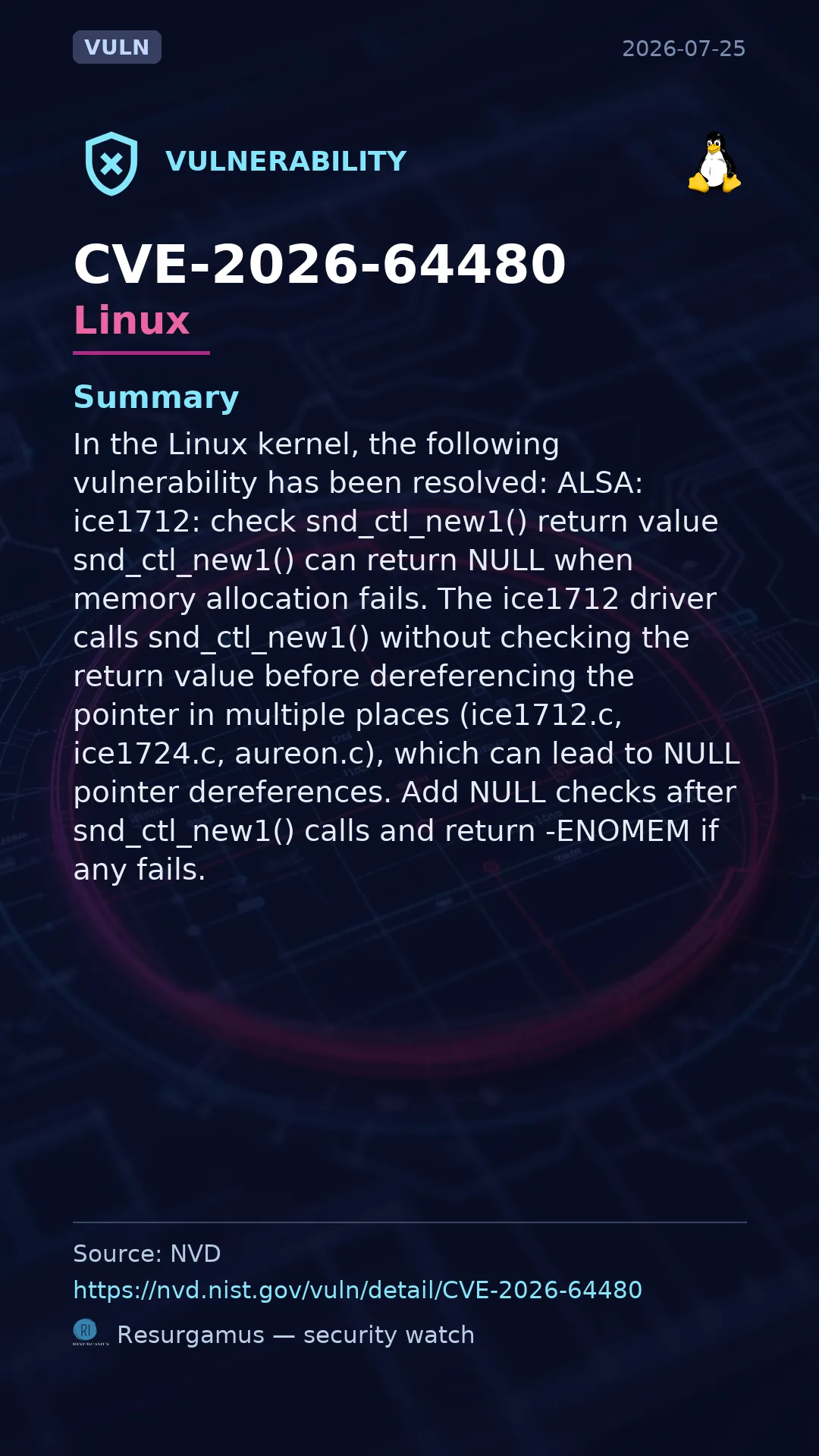 CVE-2026-64480 - Linux vulnerability